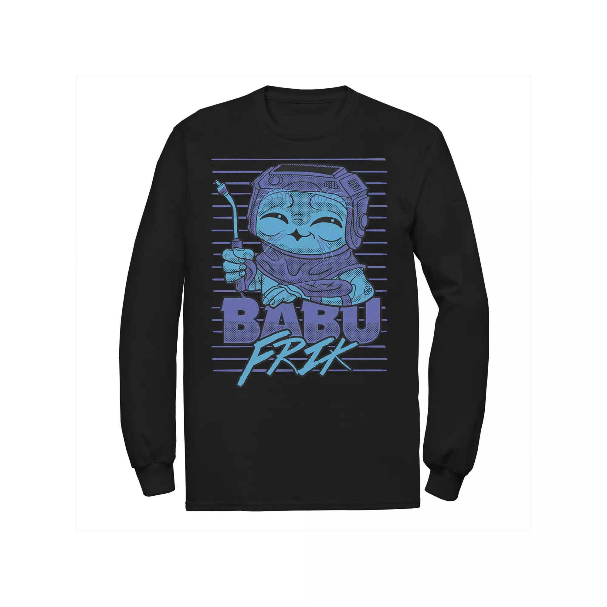 Men's Star Wars: The Rise Of Skywalker Babu Frik Cute Smile Long Sleeve Tee, Size: Large, Black Product Image