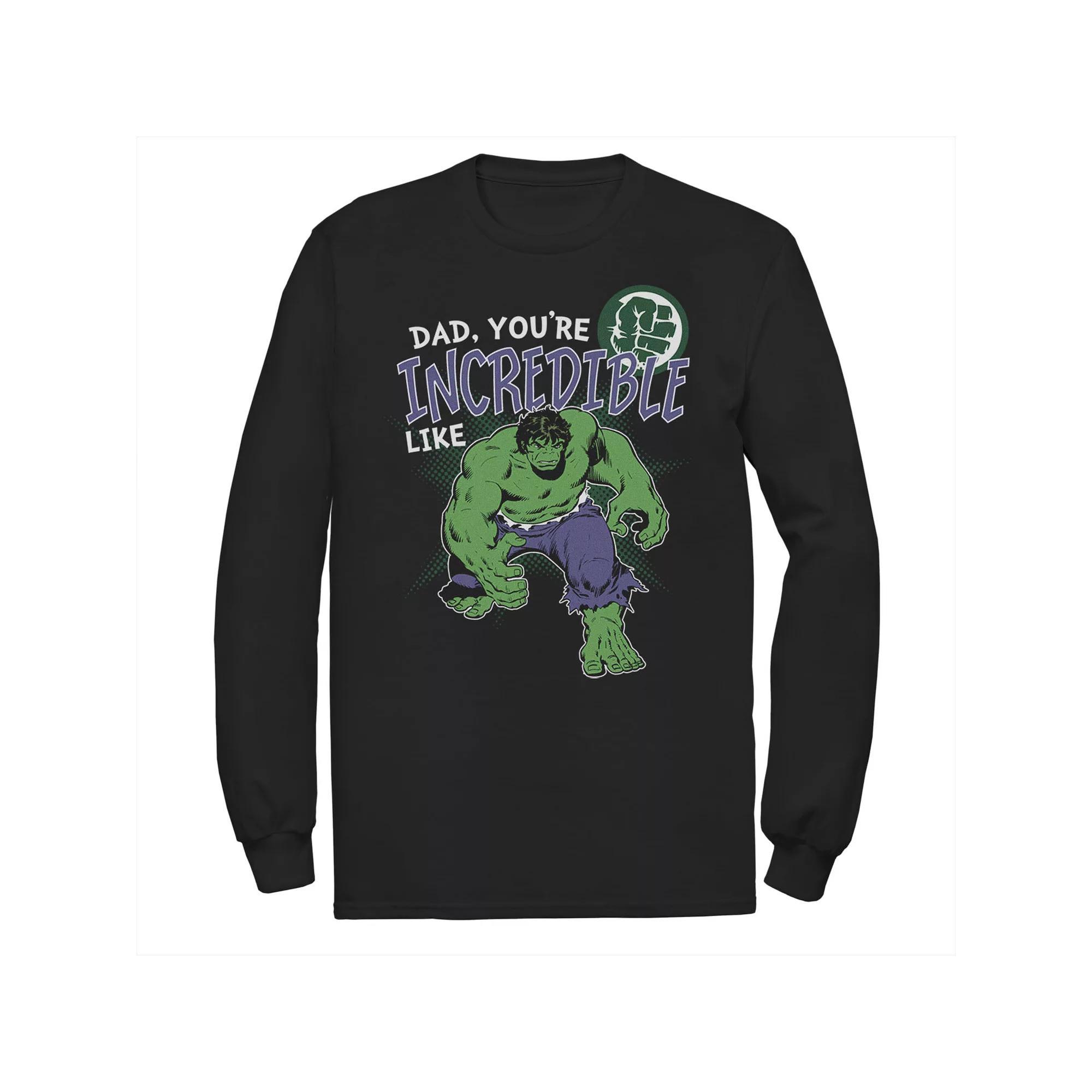 Mens Marvel Hulk Incredible Dad Fathers Day Tee Product Image