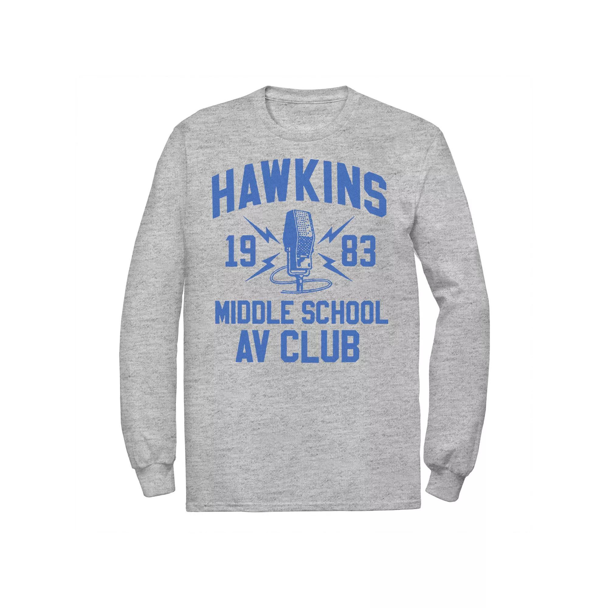 Men's Stranger Things Hawkins Middle School AV Club 1983 Tee, Size: Medium, Athletic Grey Product Image
