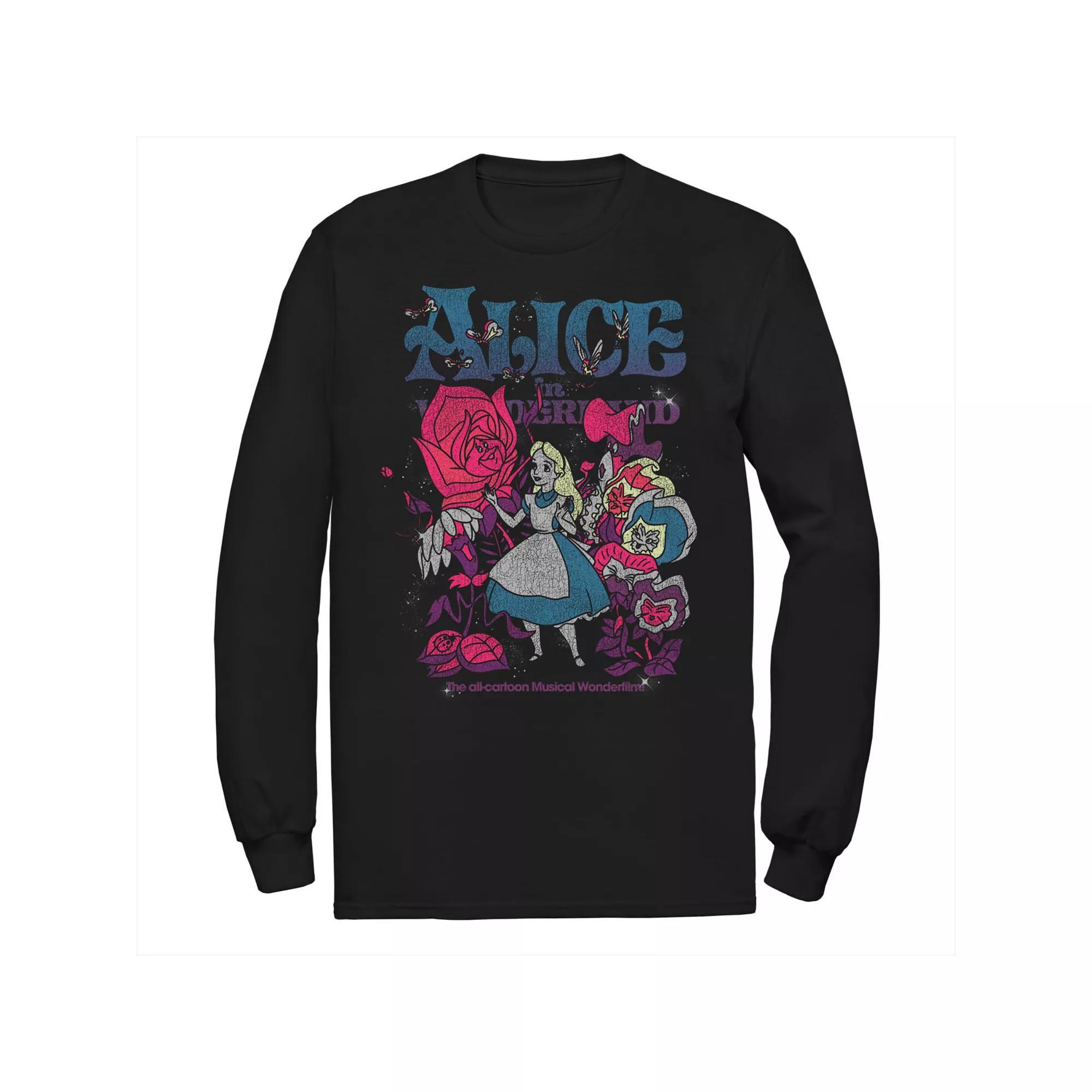 Men's Disney's Alice In Wonderland Technicolor Poster Tee, Size: Large, Black Product Image
