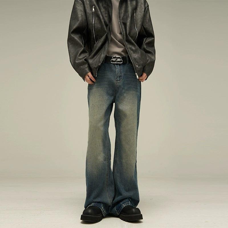 RT No. 10054 WASHED WIDE STRAIGHT DENIM JEANS Product Image