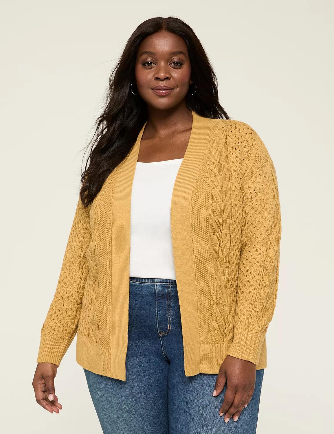 Open-Front Cable Cardigan Product Image