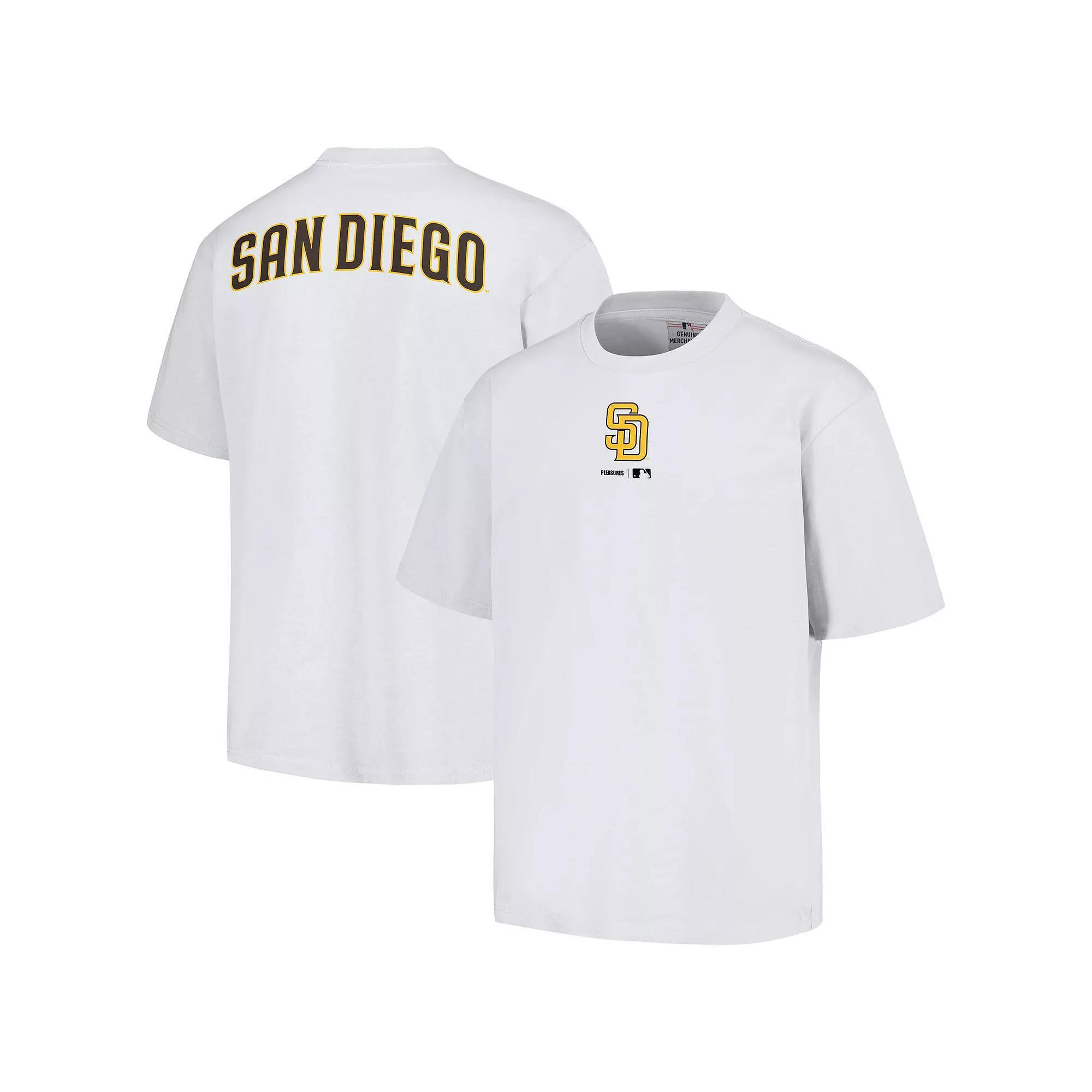 Men's PLEASURES  White San Diego Padres Mascot T-Shirt, Size: 2XL Product Image