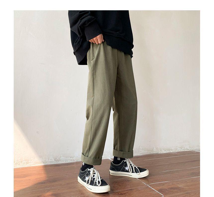 Mid Rise Cropped Straight Leg Pants Product Image