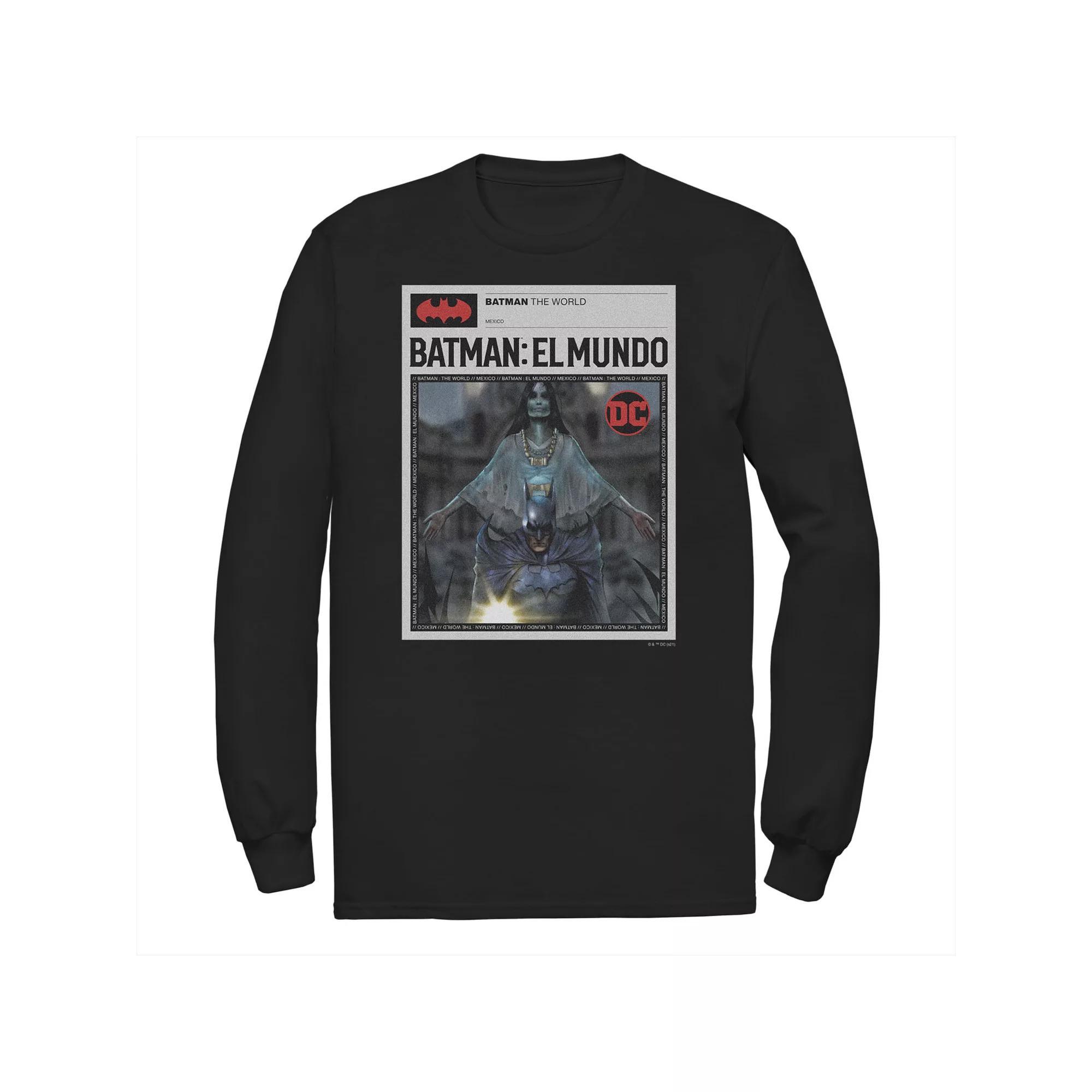 Big & Tall DC Comics Batman: The World Mexico News Poster Tee, Men's, Size: 4XL, Black Product Image