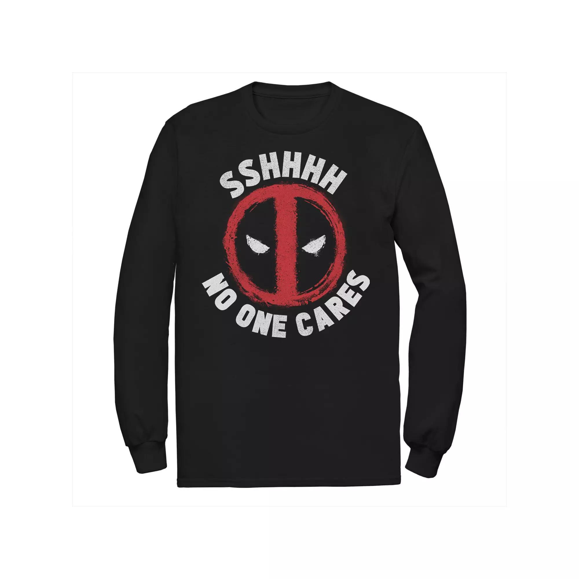 Men's Deadpool No One Cares Logo Tee, Size: Large, Black Product Image
