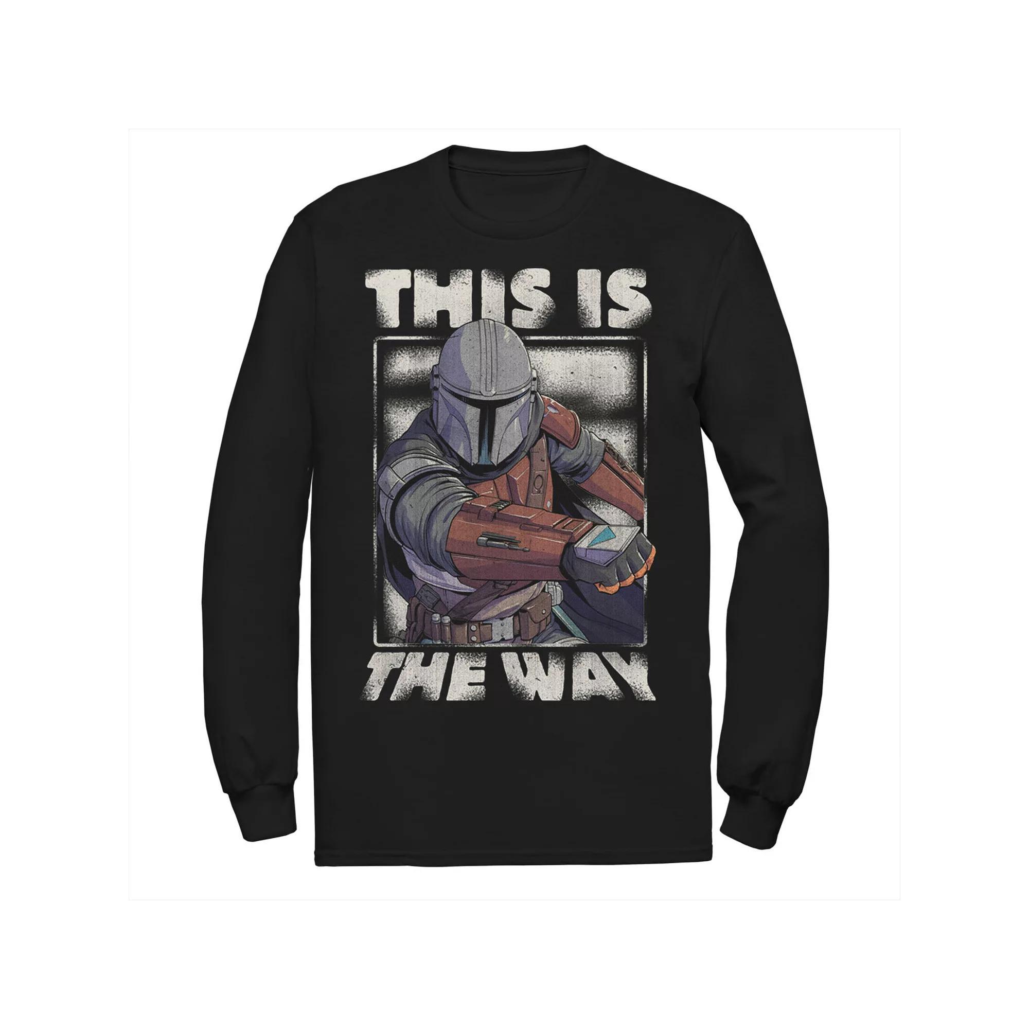 Men's Star Wars The Mandalorian This Is The Way Portrait Long Sleeve Graphic Tee, Size: Large, Blue Product Image