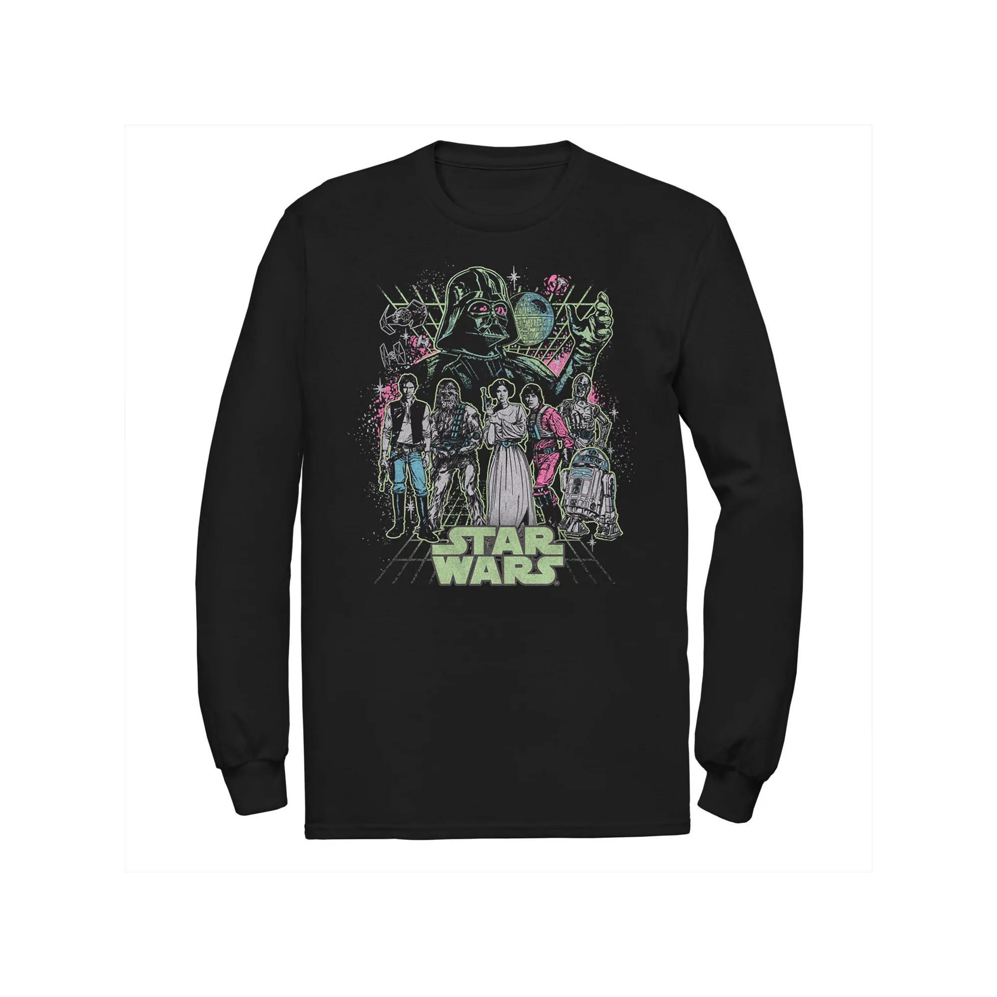 Men's Star Wars Neon Poster Long Sleeve Graphic Tee, Size: Small, Black Product Image