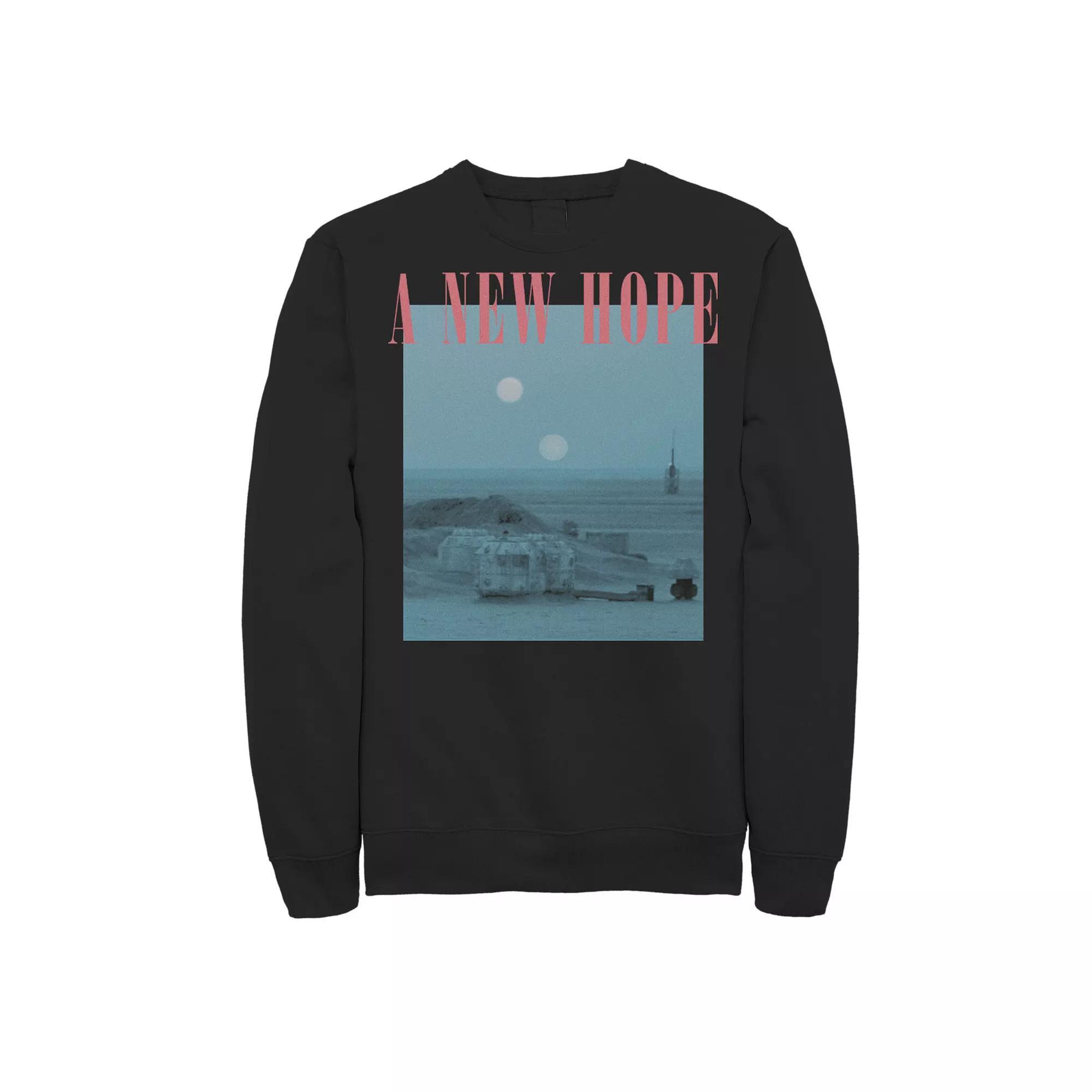Men's Star Wars A New Hope Blue Hue Poster Sweatshirt, Size: XXL, Black Product Image