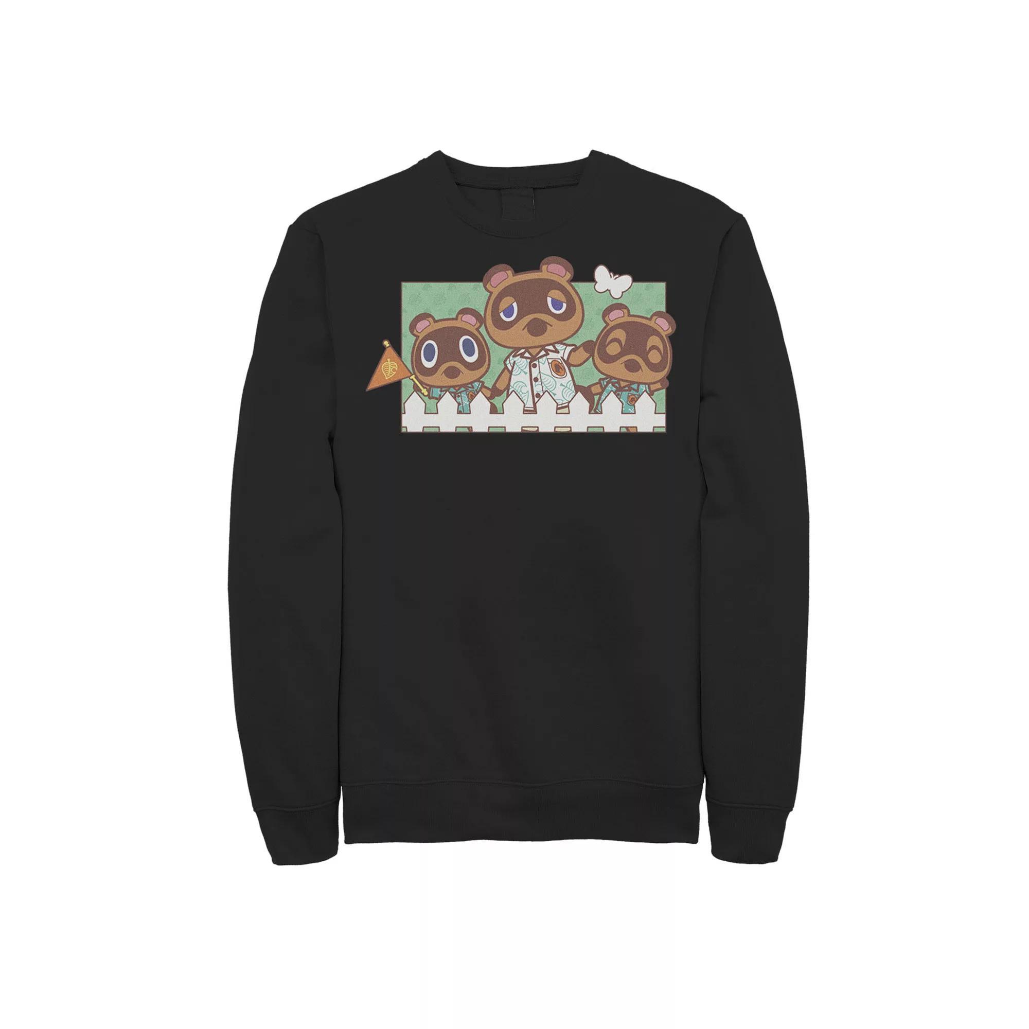 Men's Animal Crossing New Horizons Nook Family Portrait Sweatshirt, Size: Large, Red Product Image