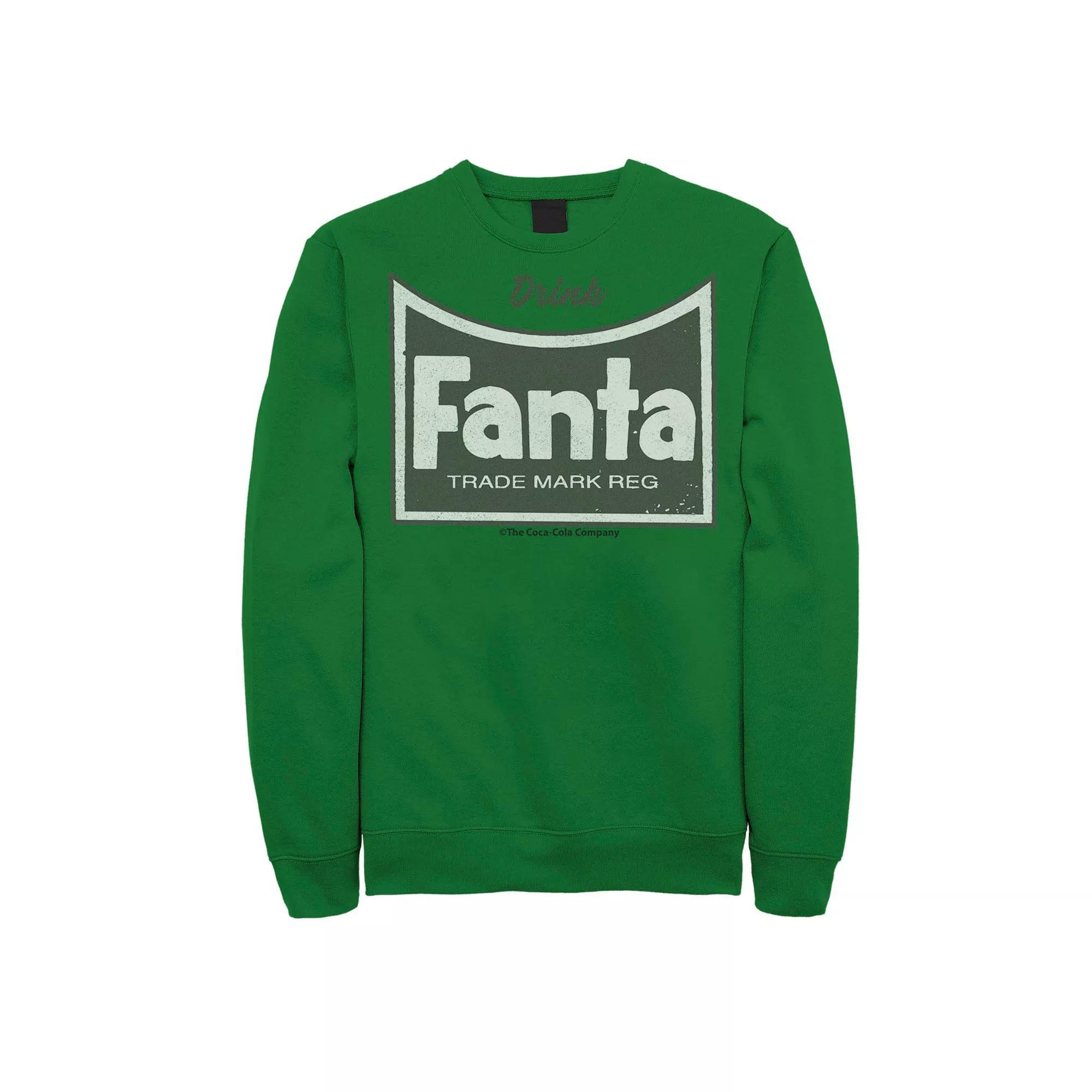 Men's Fanta Vintage Bottle Label Sweatshirt, Size: XL, Kelly Product Image