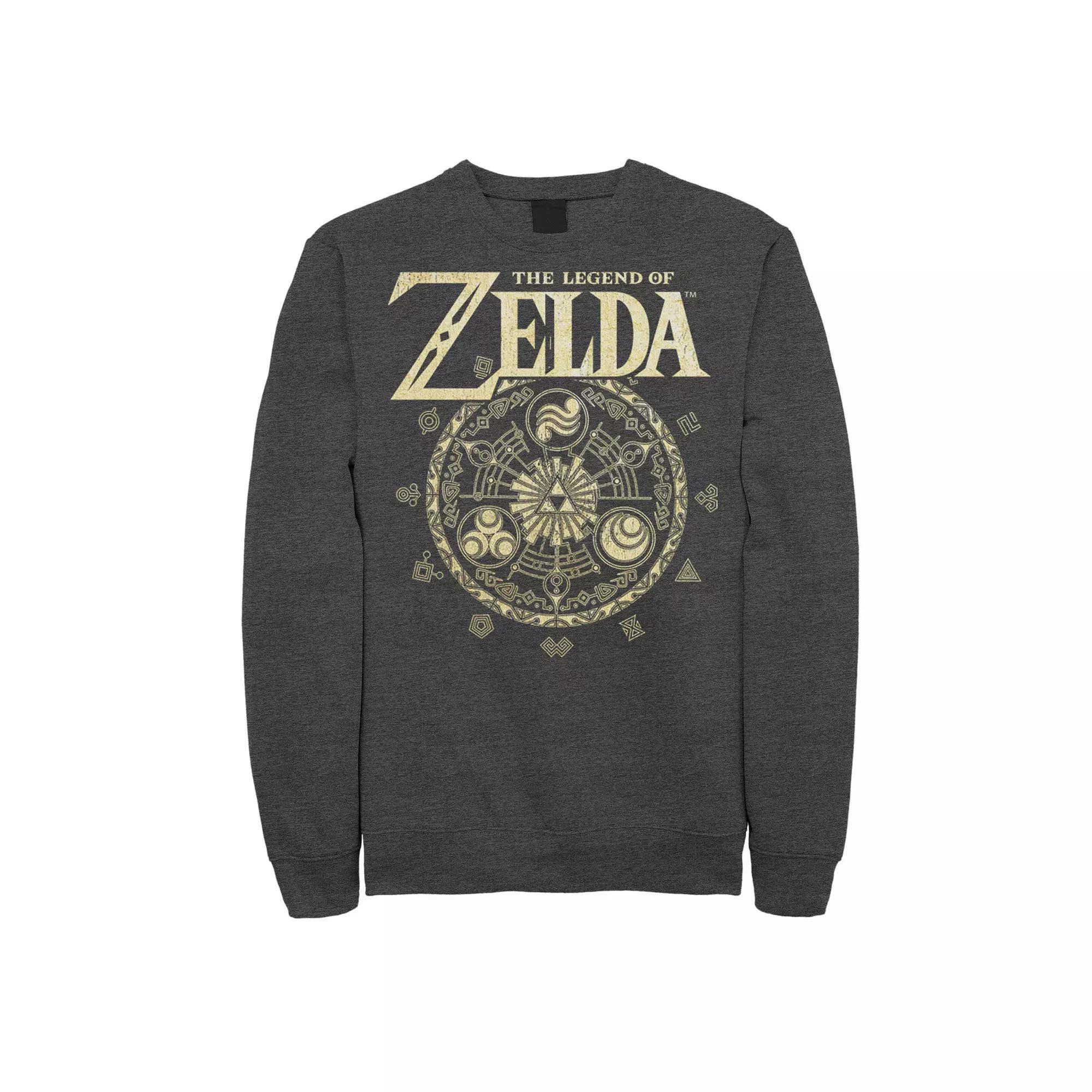 Men's The Legend Of Zelda Circle Emblem Logo Sweatshirt, Size: Large, Grey Heather Product Image