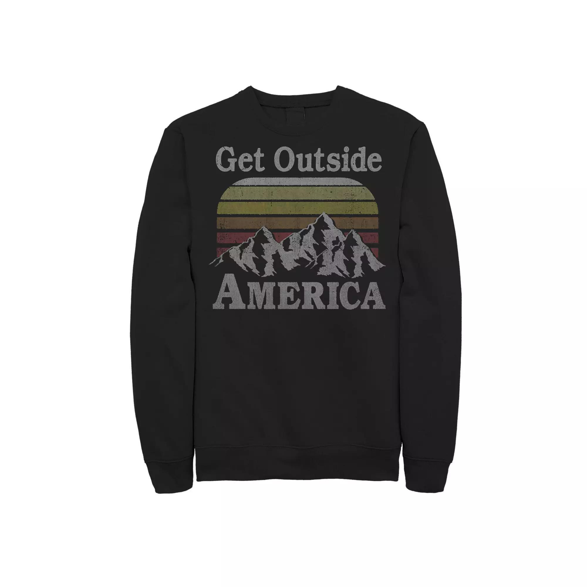 Men's Fifth Sun Get Outside America Sweatshirt, Size: Medium, Black Product Image