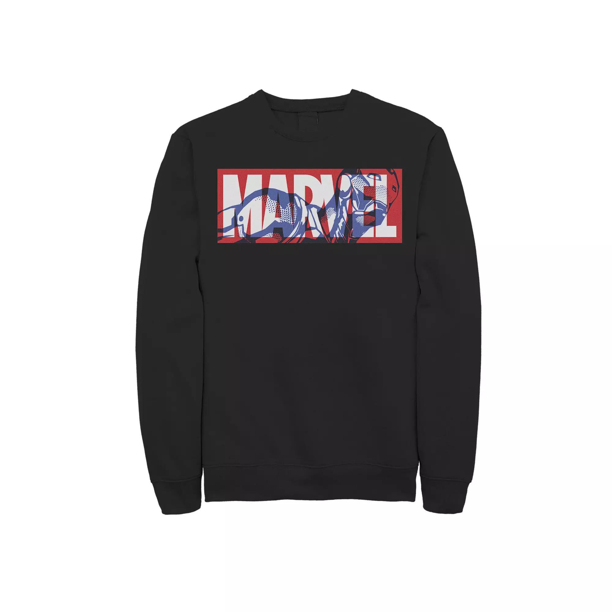 Men's Marvel Classic Logo Iron Man Fill Sweatshirt, Size: Large, Black Product Image
