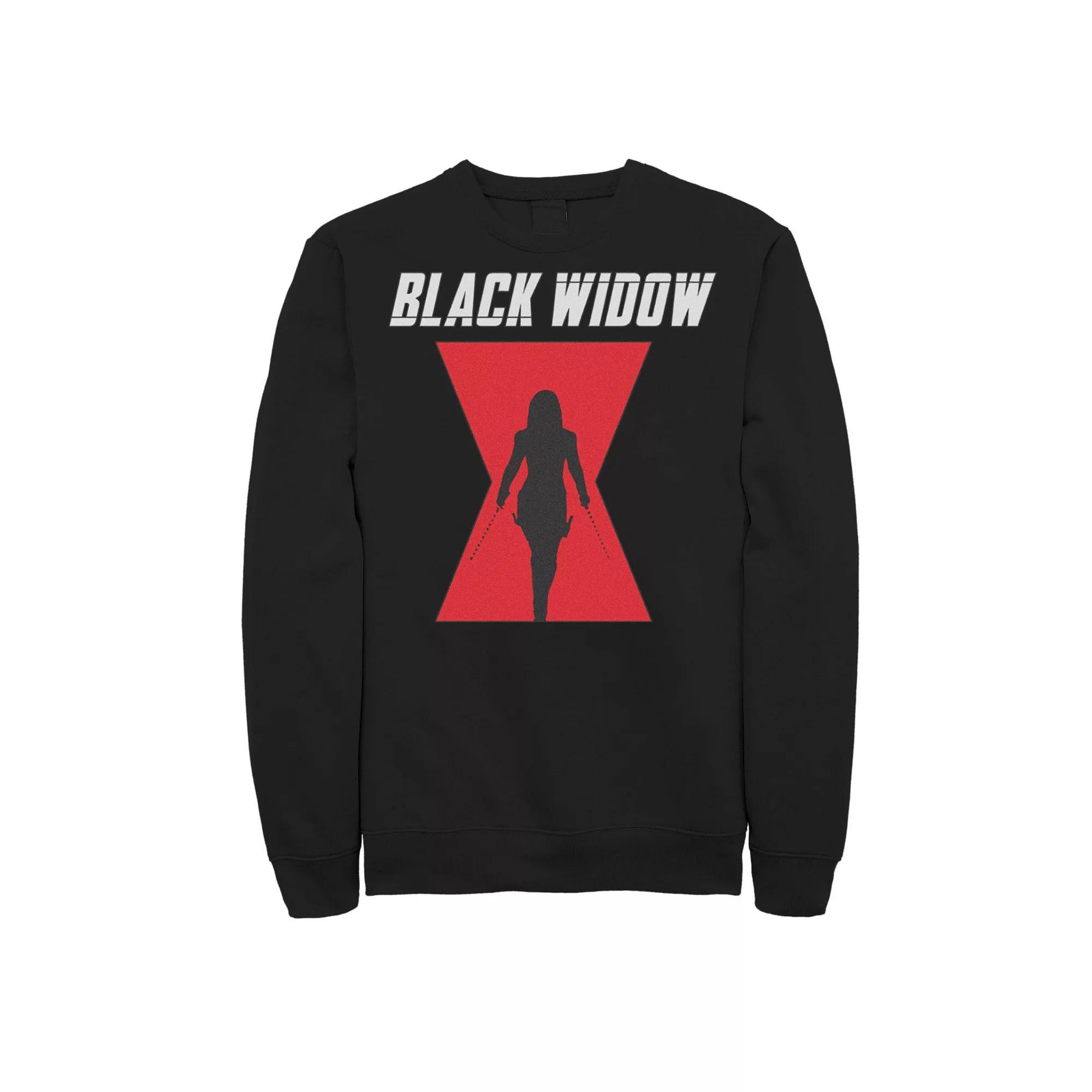 Men's Marvel Black Widow Logo Silhouette Sweatshirt, Size: 3XL Product Image