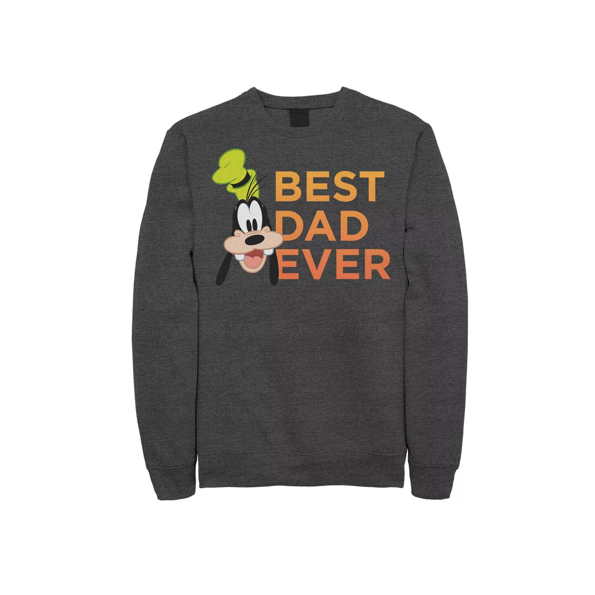Men's Disney's Goofy Best Dad Ever Sweatshirt, Size: Large, Grey Heather Product Image
