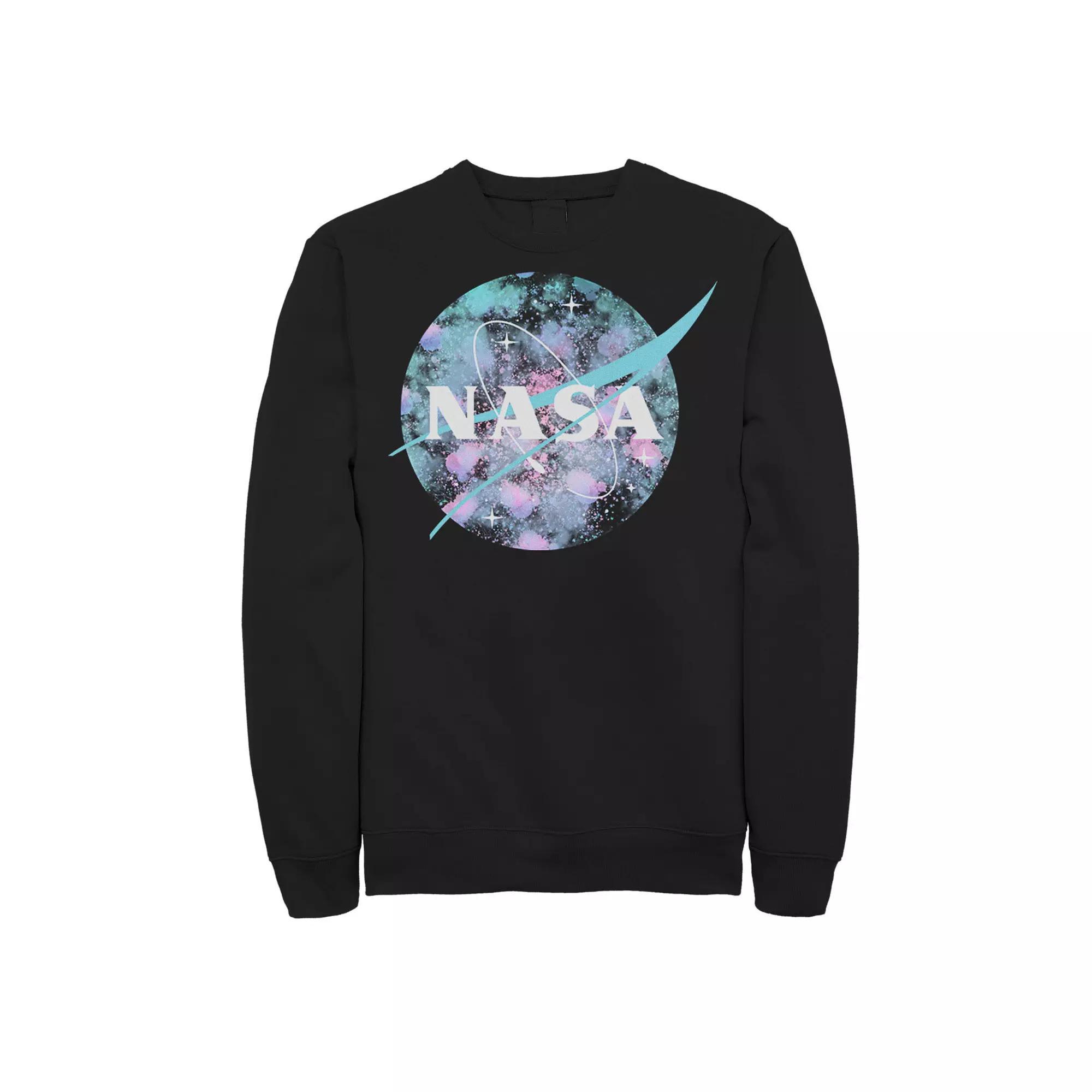 Men's NASA Spray Paint Splatter Logo Sweatshirt, Size: Medium, Black Product Image