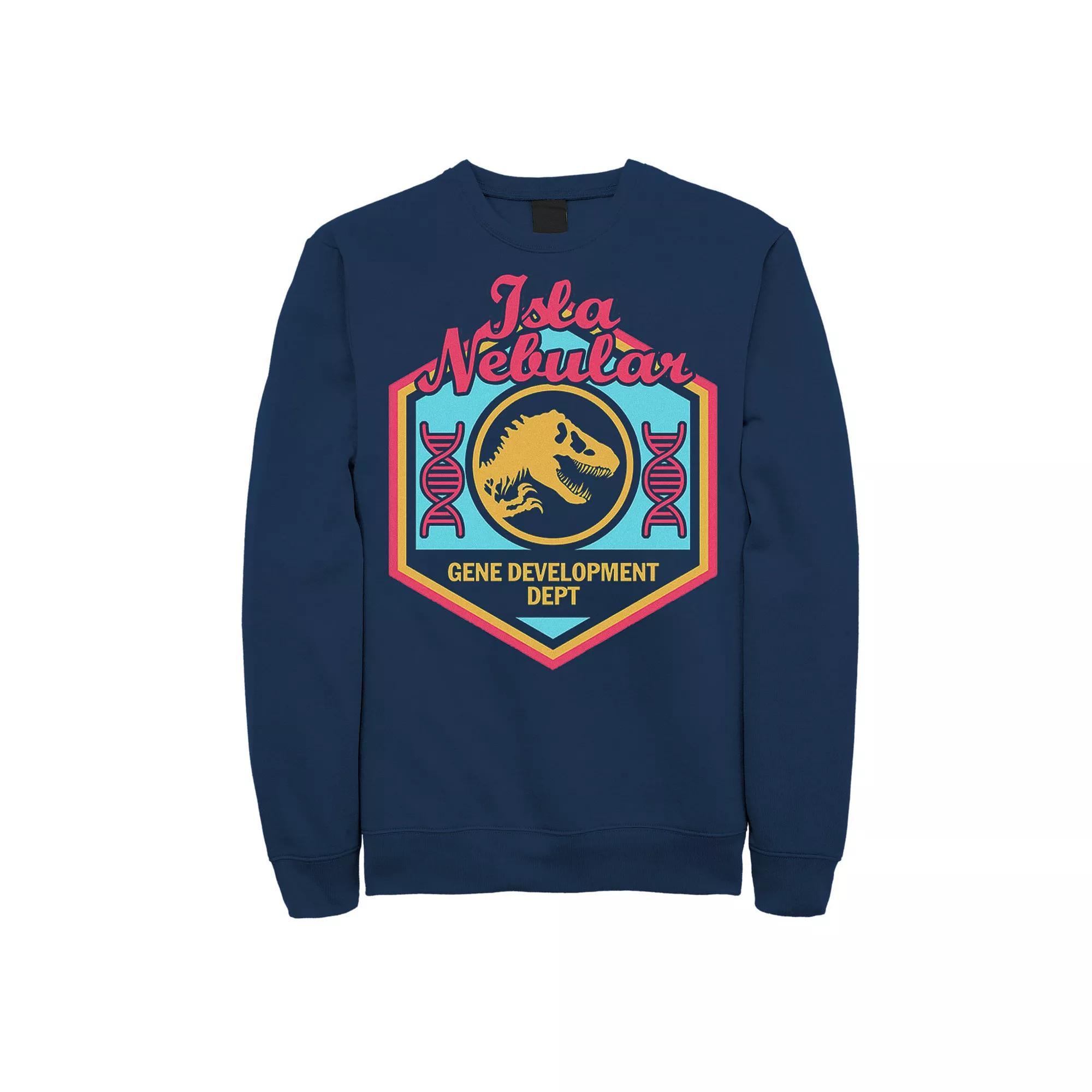 Men's Jurassic World Isla Nebular Gene Dept. Badge Sweatshirt, Size: XL, Blue Product Image