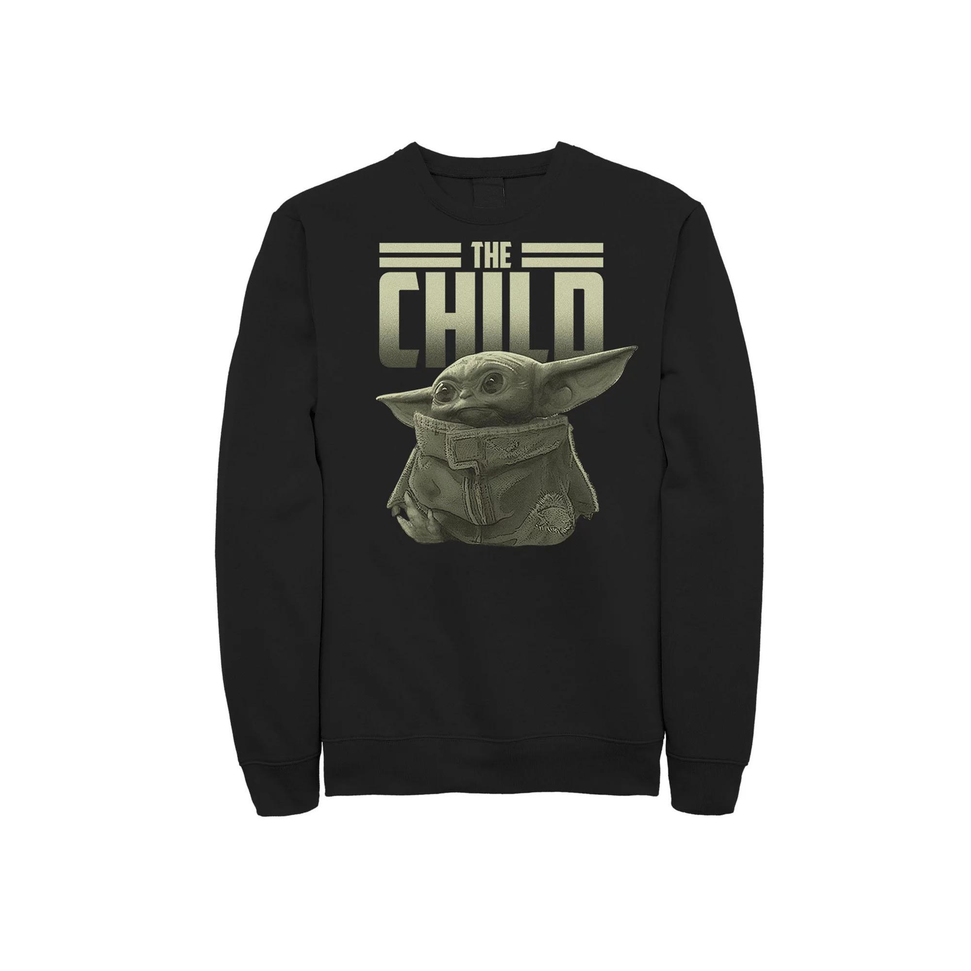 Men's Star Wars The Mandalorian The Child Portrait Sweatshirt, Size: Medium, Black Product Image
