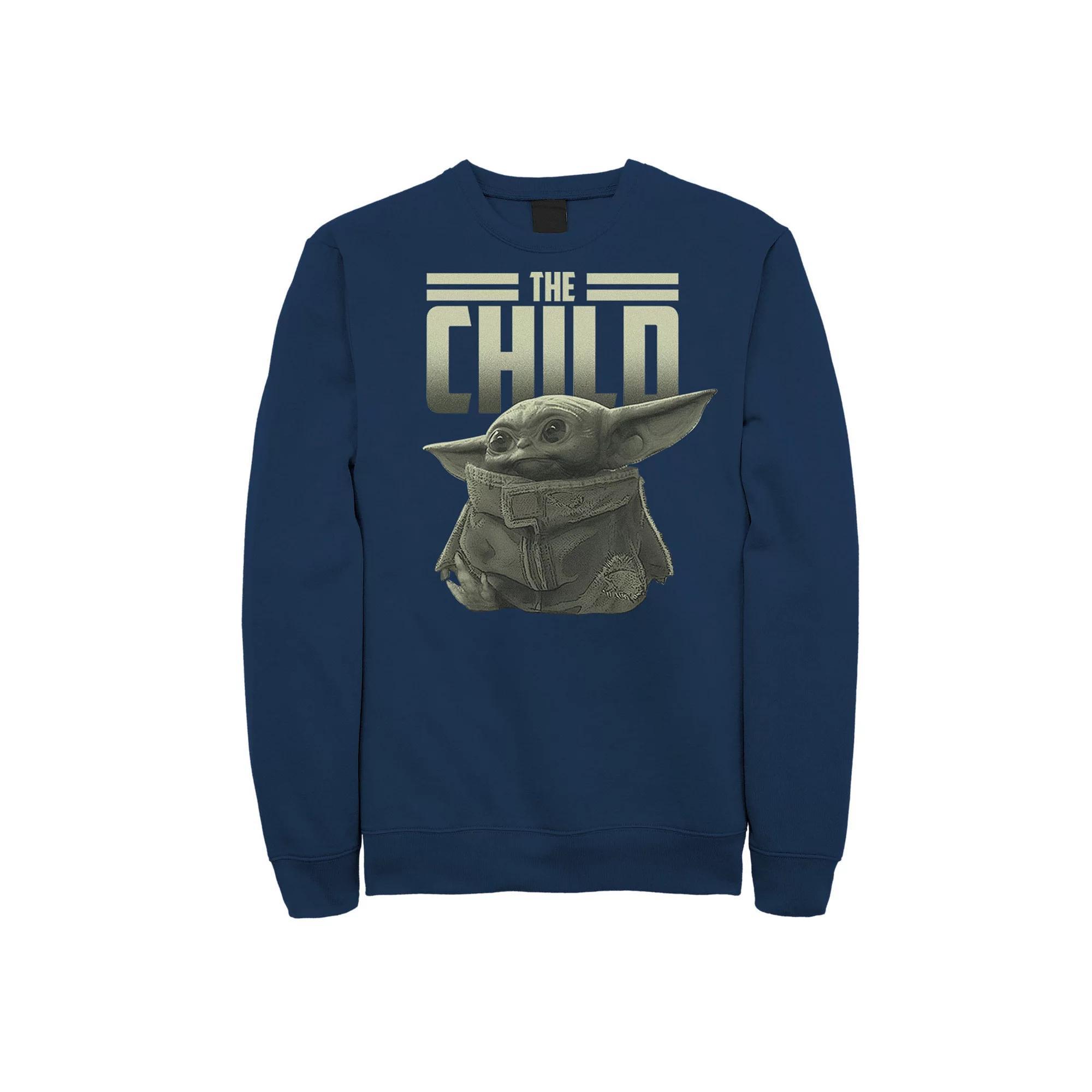 Men's Star Wars The Mandalorian The Child Portrait Sweatshirt, Size: Medium, Black Product Image