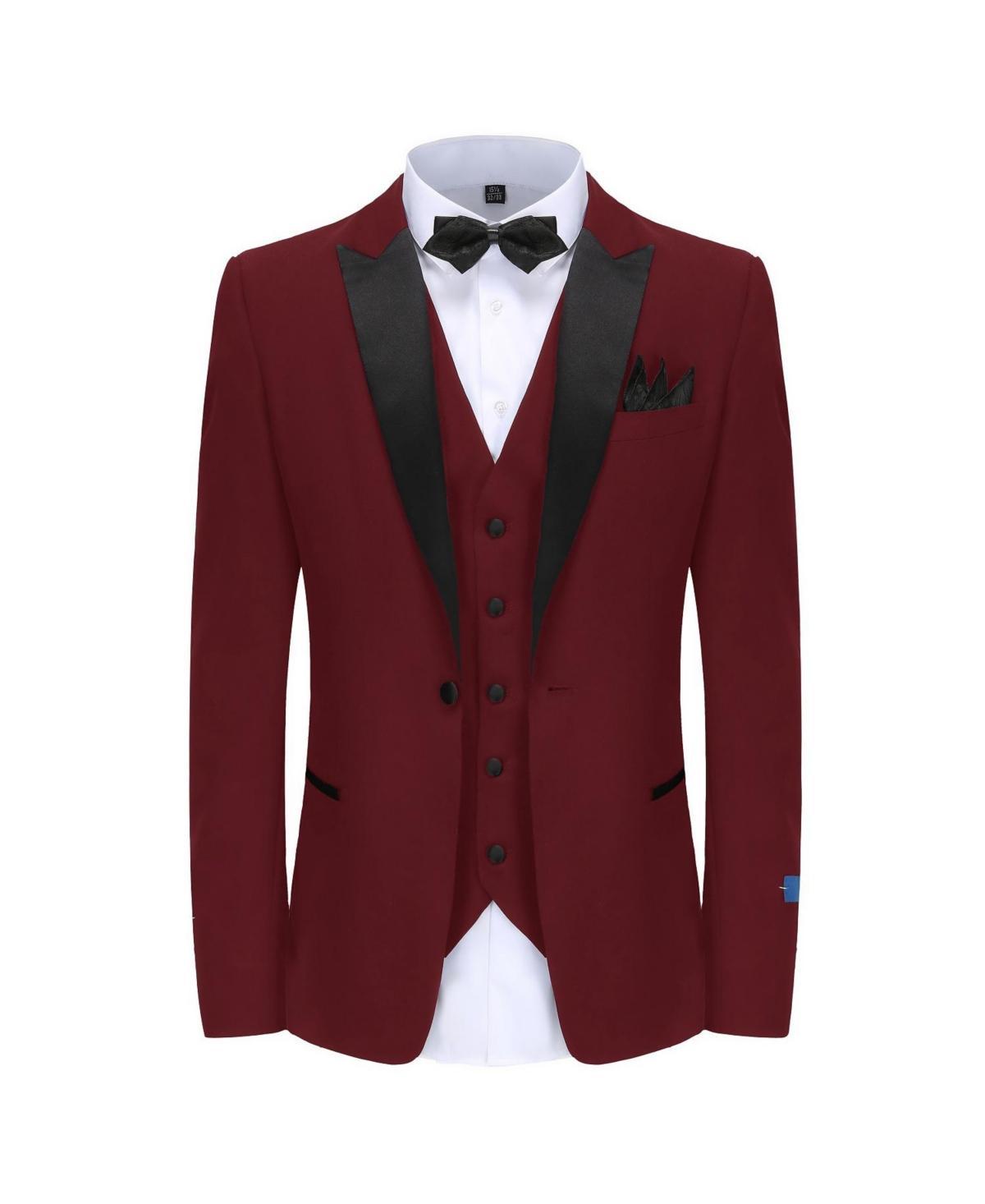 Gino Vitale Mens 3-Piece Slim Fit Tuxedo with Peak Lapel Product Image