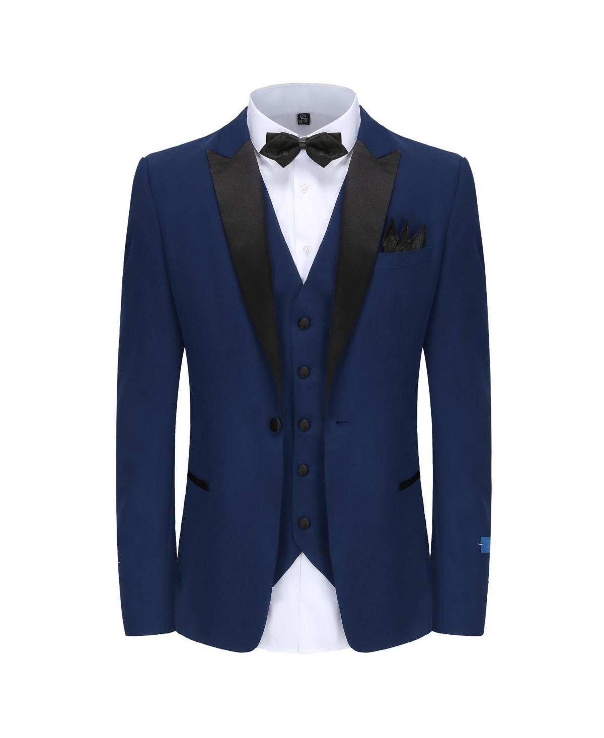 Gino Vitale Mens 3-Piece Slim Fit Tuxedo with Peak Lapel Product Image