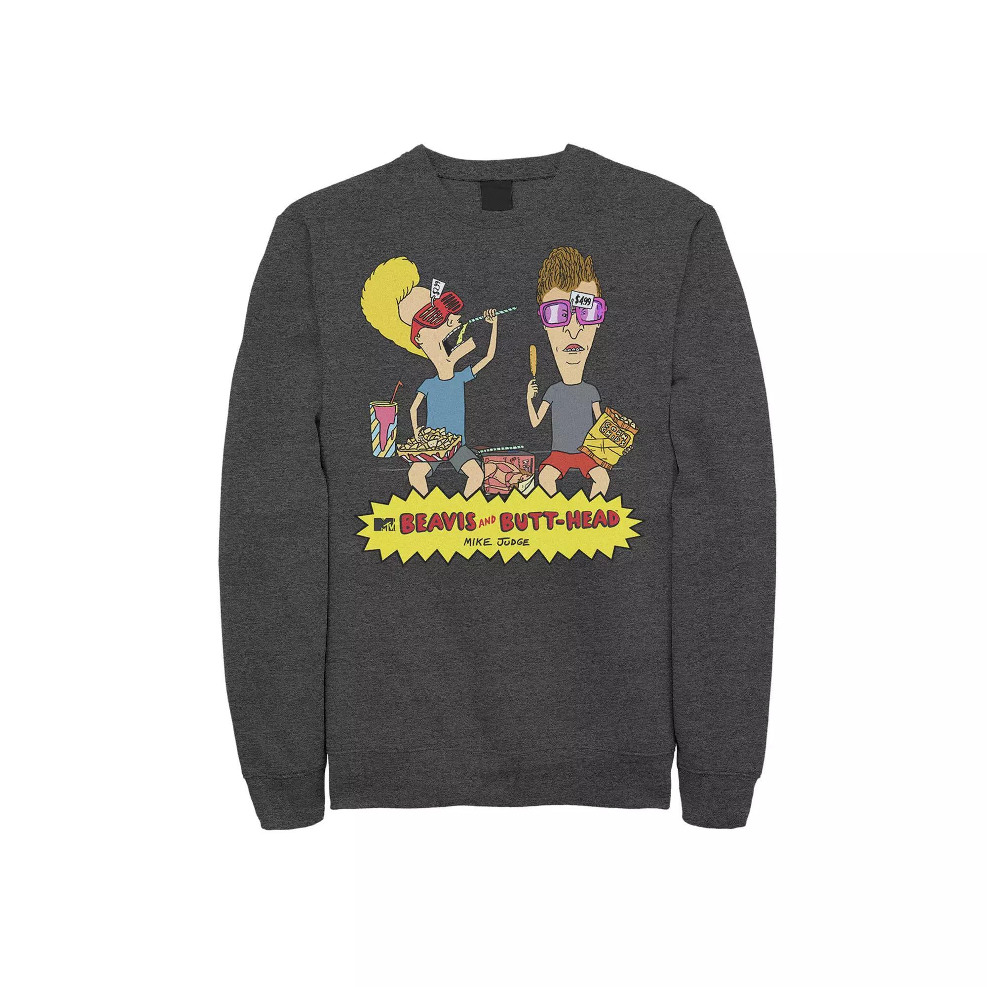 Mens Beavis & Butthead Snacks On The Curb Logo Sweatshirt Product Image