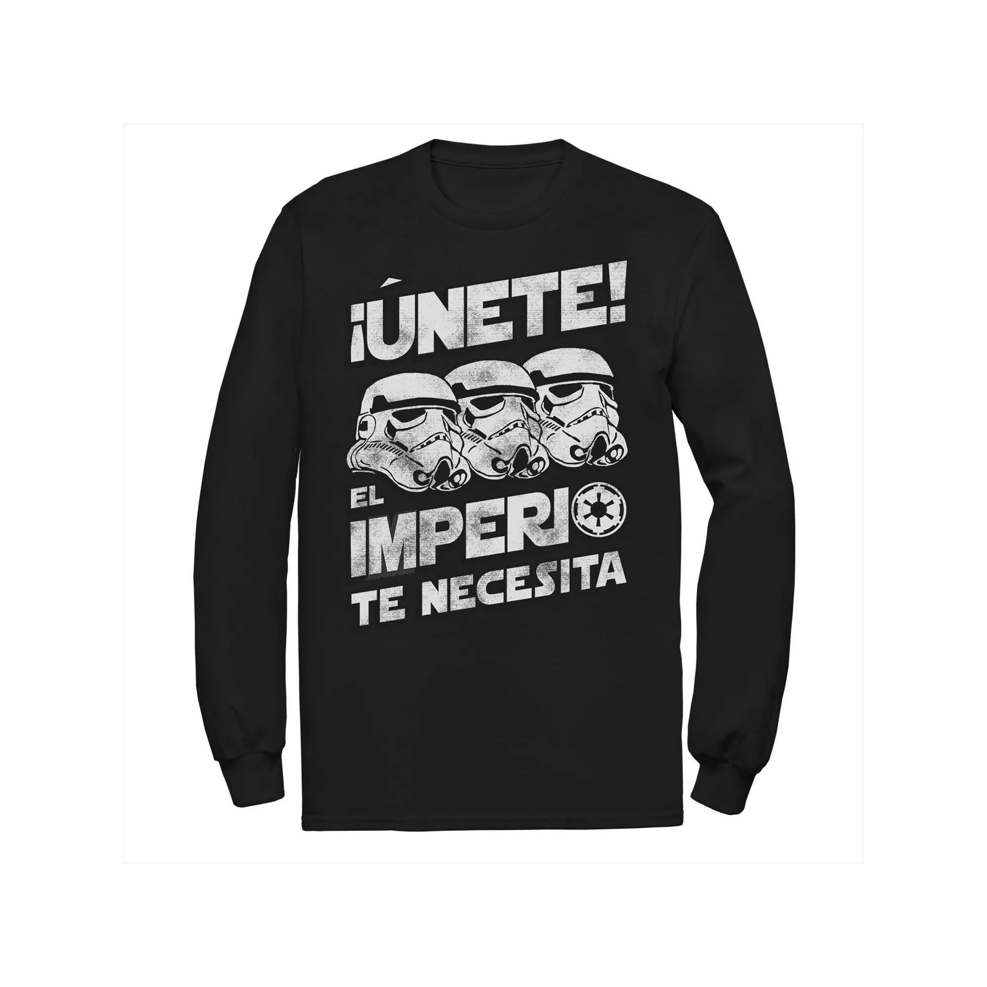Men's Star Wars Unete El Imperio Te Necesita Stormtrooper Faded Portrait Tee, Size: Large, Black Product Image