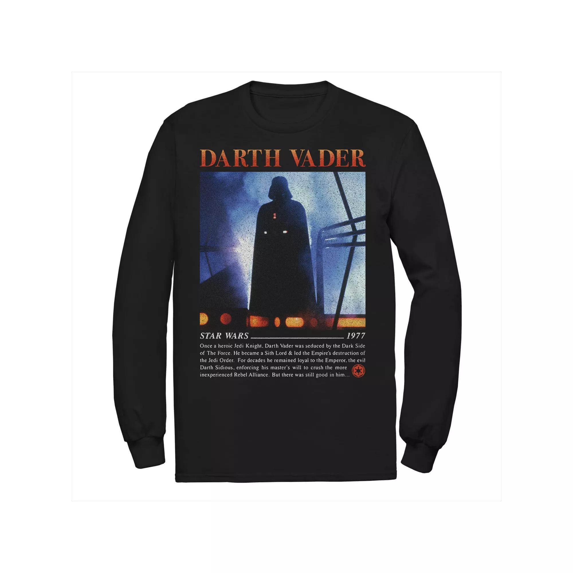 Men's Star Wars Darth Vader Movie Poster 1977 Long Sleeve Graphic Tee, Size: XL, Black Product Image