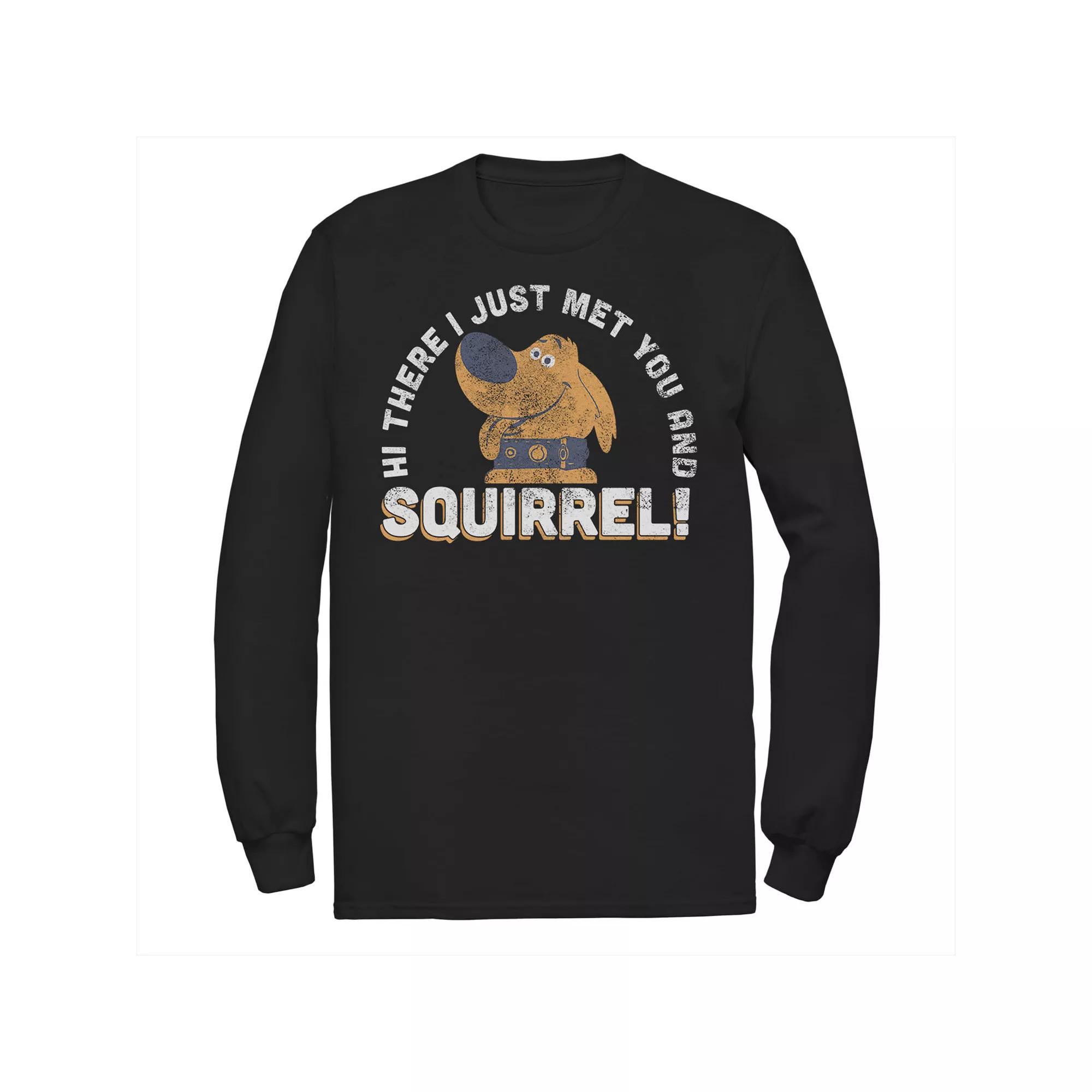 Disney / Pixar's Up Dug Men's Just Met and SQUIRREL! Tee, Size: Small, Black Product Image