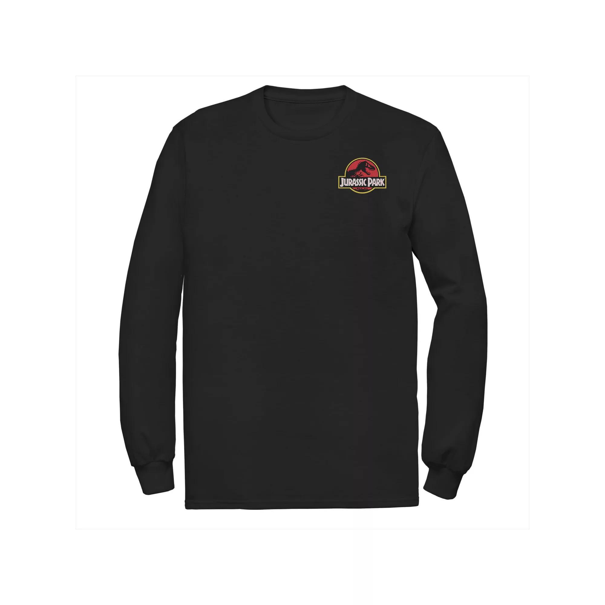 Men's Jurassic Park Ranger Logo Tan Badge Long Sleeve Tee, Size: Medium, Black Product Image