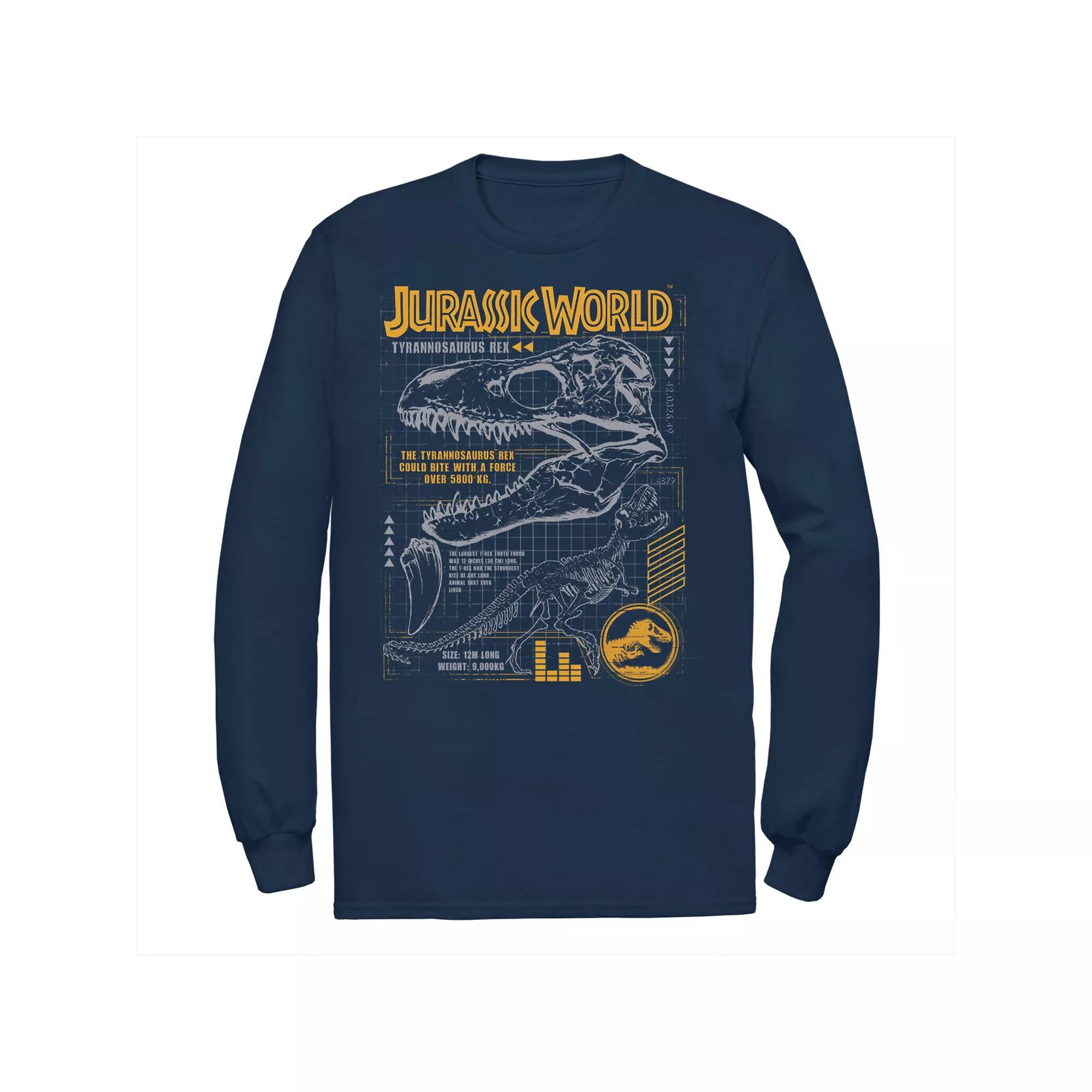 Men's Jurassic World Two T-Rex Orange Schematic Tee, Size: XXL, Blue Product Image