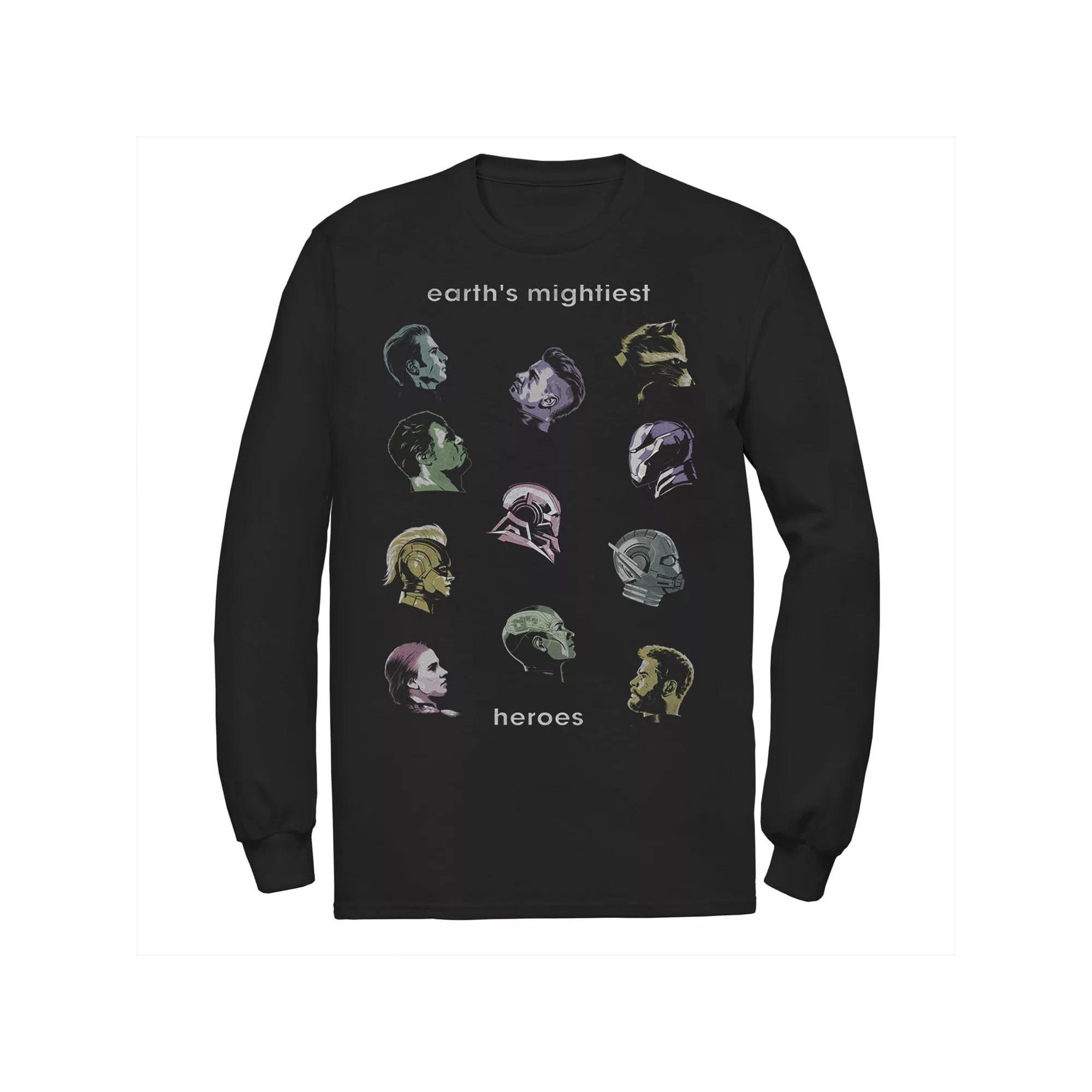 Men's Marvel "Earth's Mightiest Heroes" Profiles Graphic Tee, Size: Medium, Black Product Image