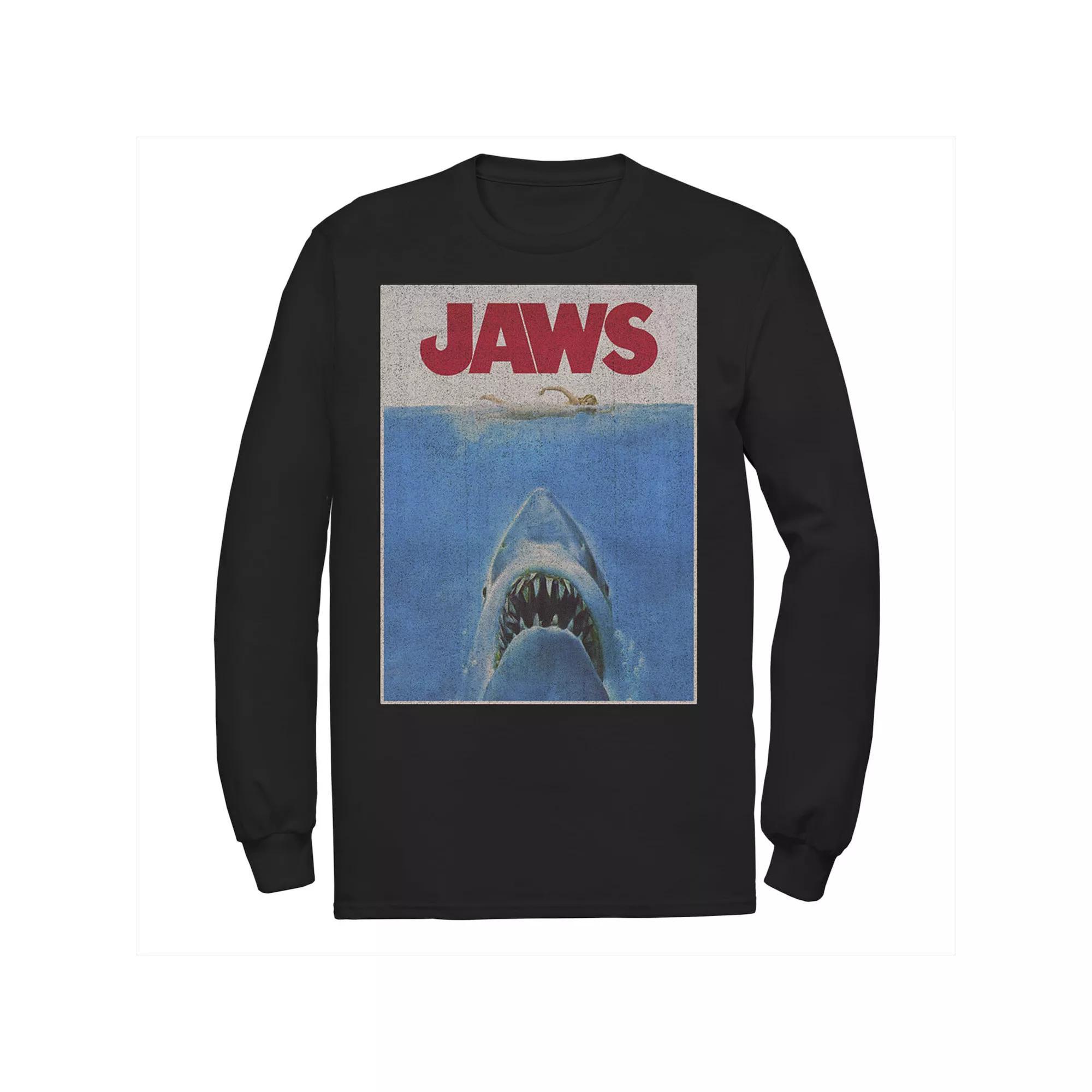 Men's Jaws Classic Retro Shark Attack Poster Tee, Size: Small, Black Product Image