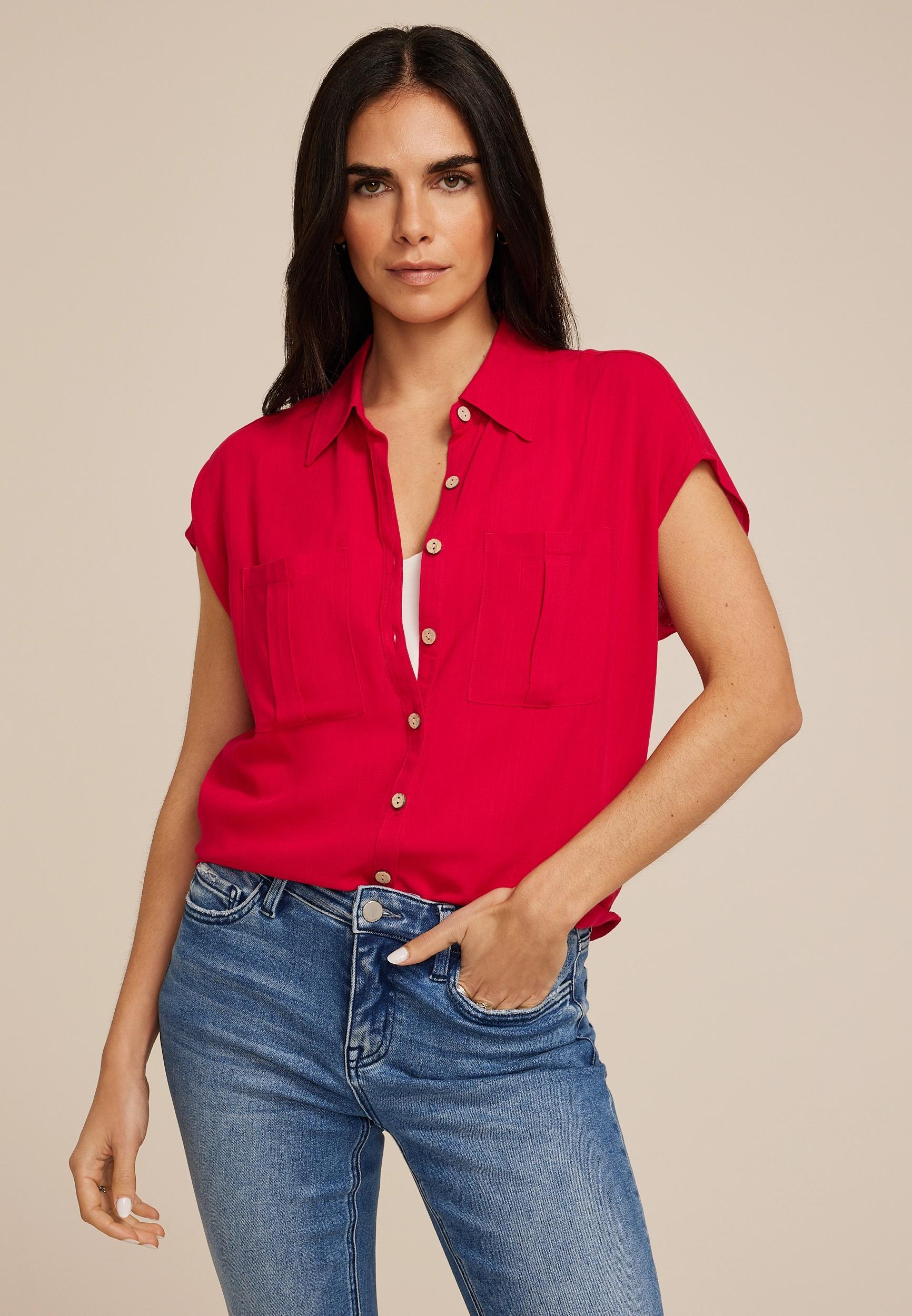 Utility Dolman Button Down Shirt Product Image