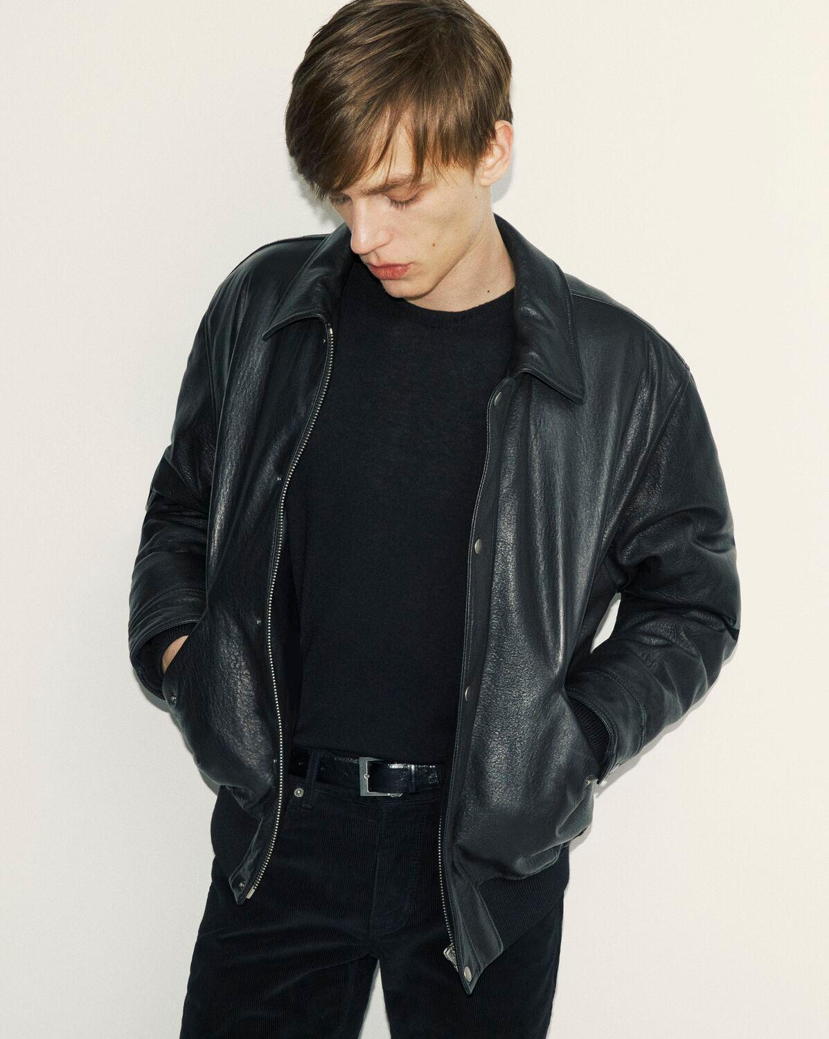 bomber jacket in grained lambskin Product Image