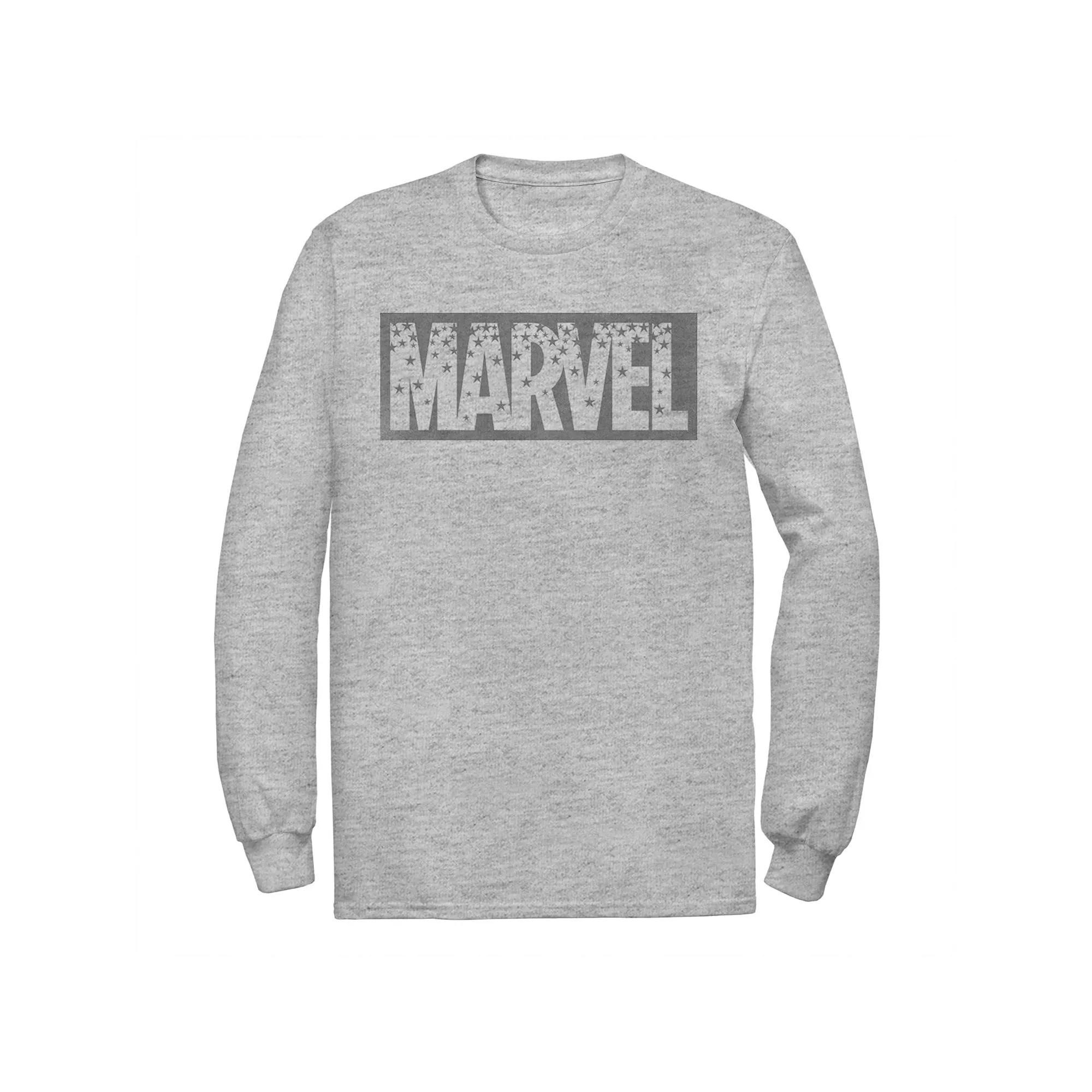 Men's Marvel Star Logo Graphic Tee, Size: Small, Athletic Grey Product Image