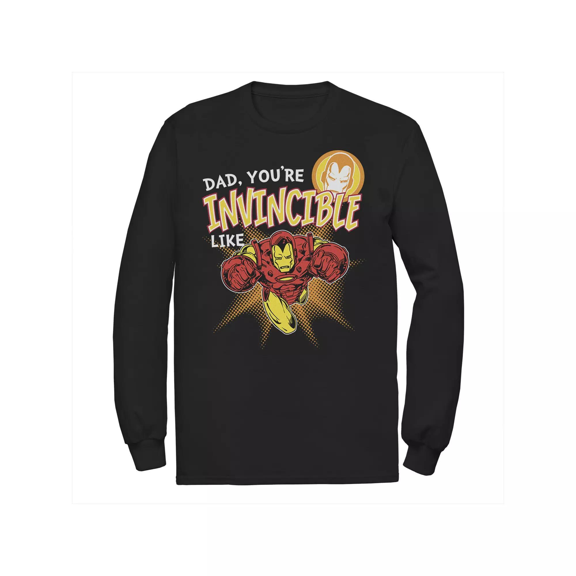 Men's Marvel Iron Man Invincible Dad Father's Day Tee, Size: Small, Black Product Image