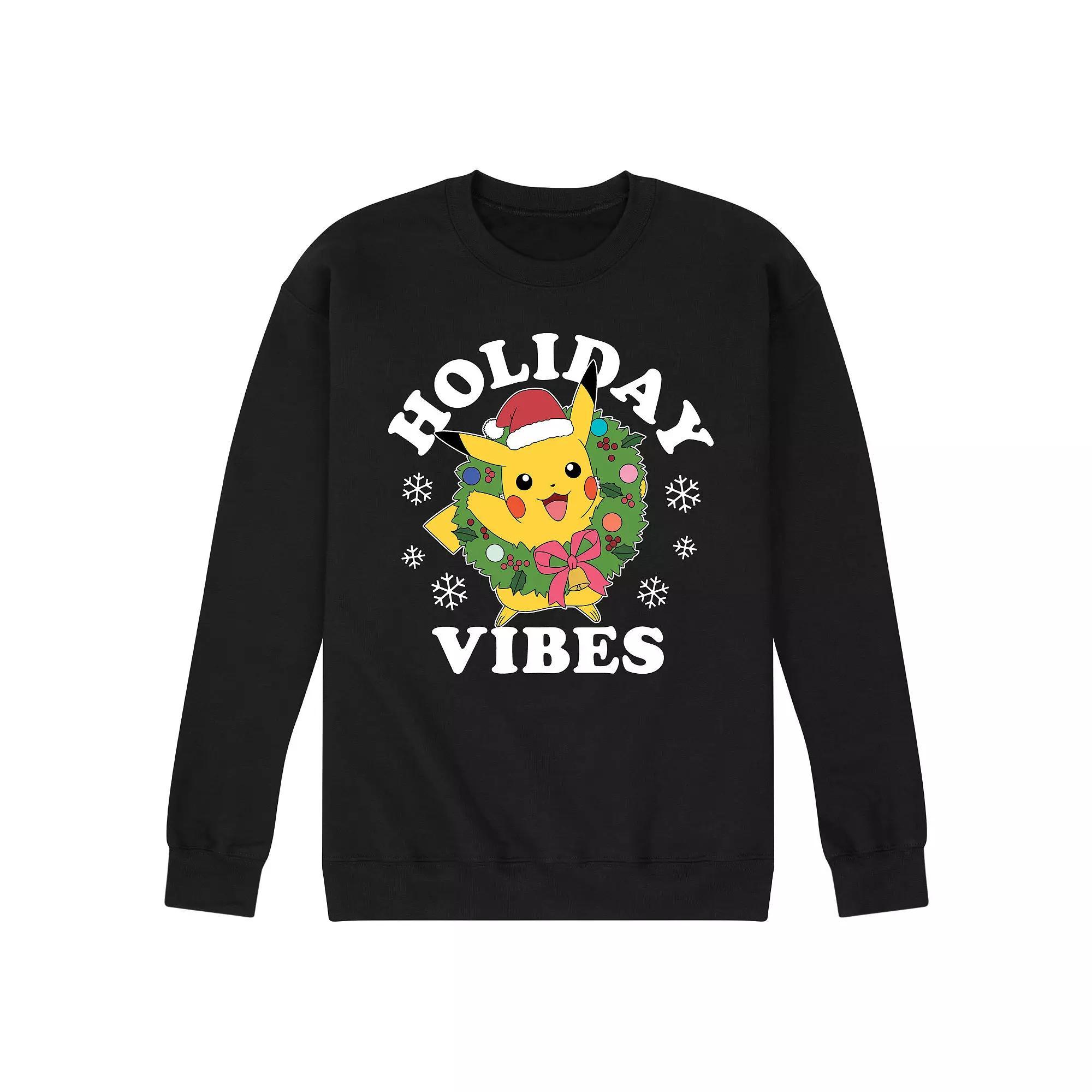 Men's Pokemon Holiday Vibes Sweatshirt, Size: Large, Black Product Image
