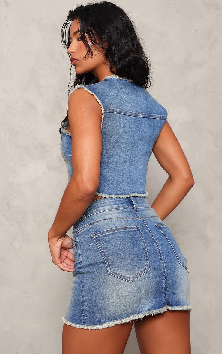 Vintage Raw Edge Denim Vest Product Image