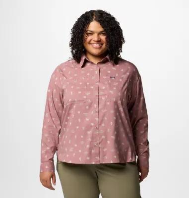 Columbia Women's Silver Ridge Utility Patterned Long Sleeve Shirt - Plus Size- Product Image