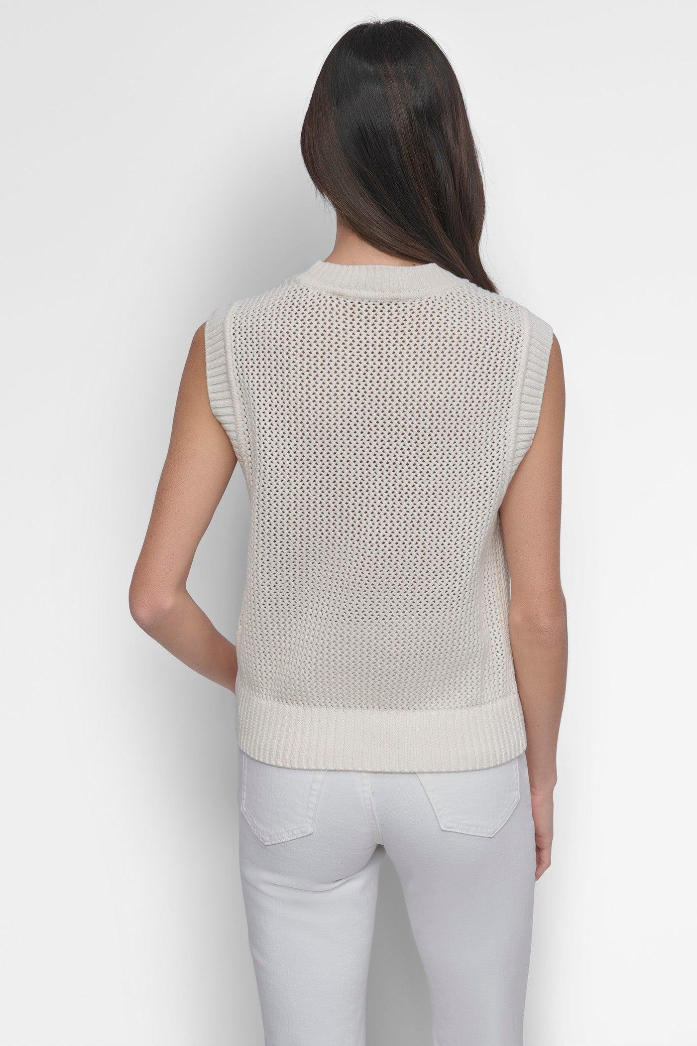 SLEEVELESS LOGO CREW NECK POINTELLE STITCH Product Image