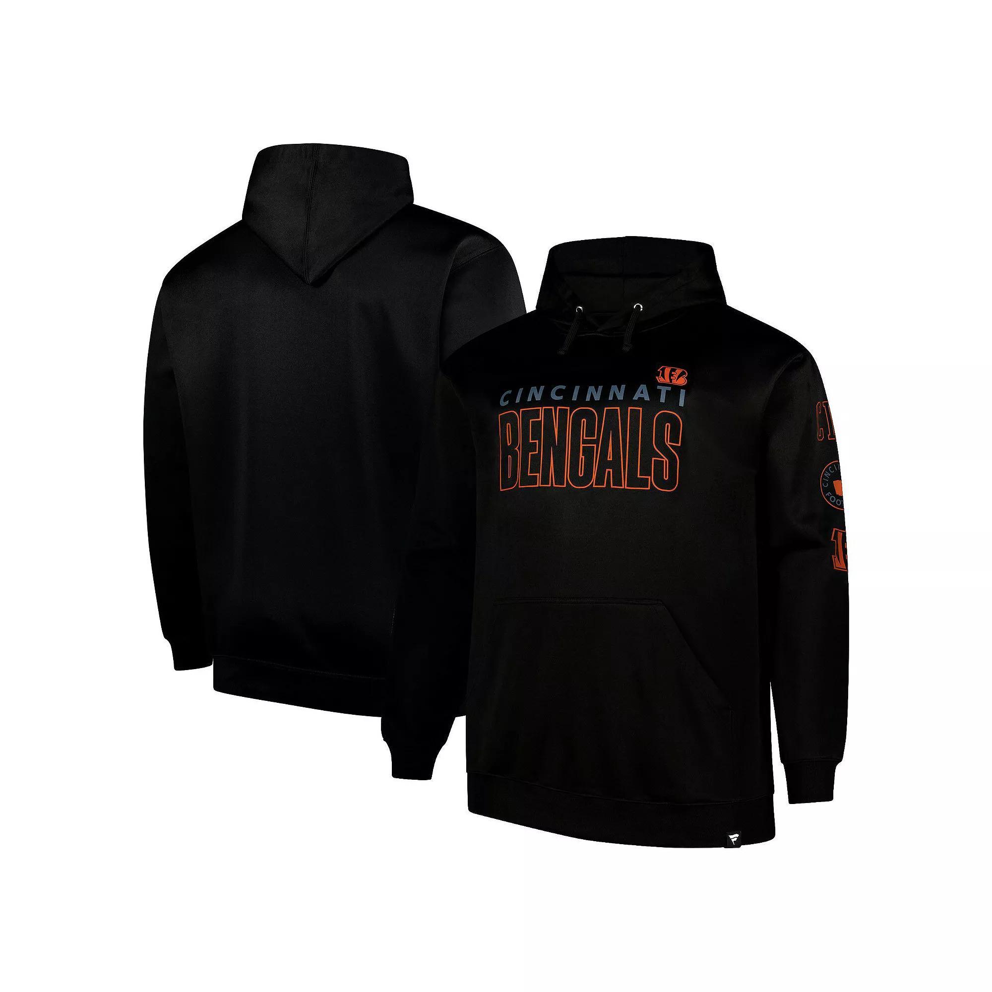 Men's Fanatics  Black Cincinnati Bengals Big & Tall Fleece Pullover Hoodie, Size: 3XLT Product Image