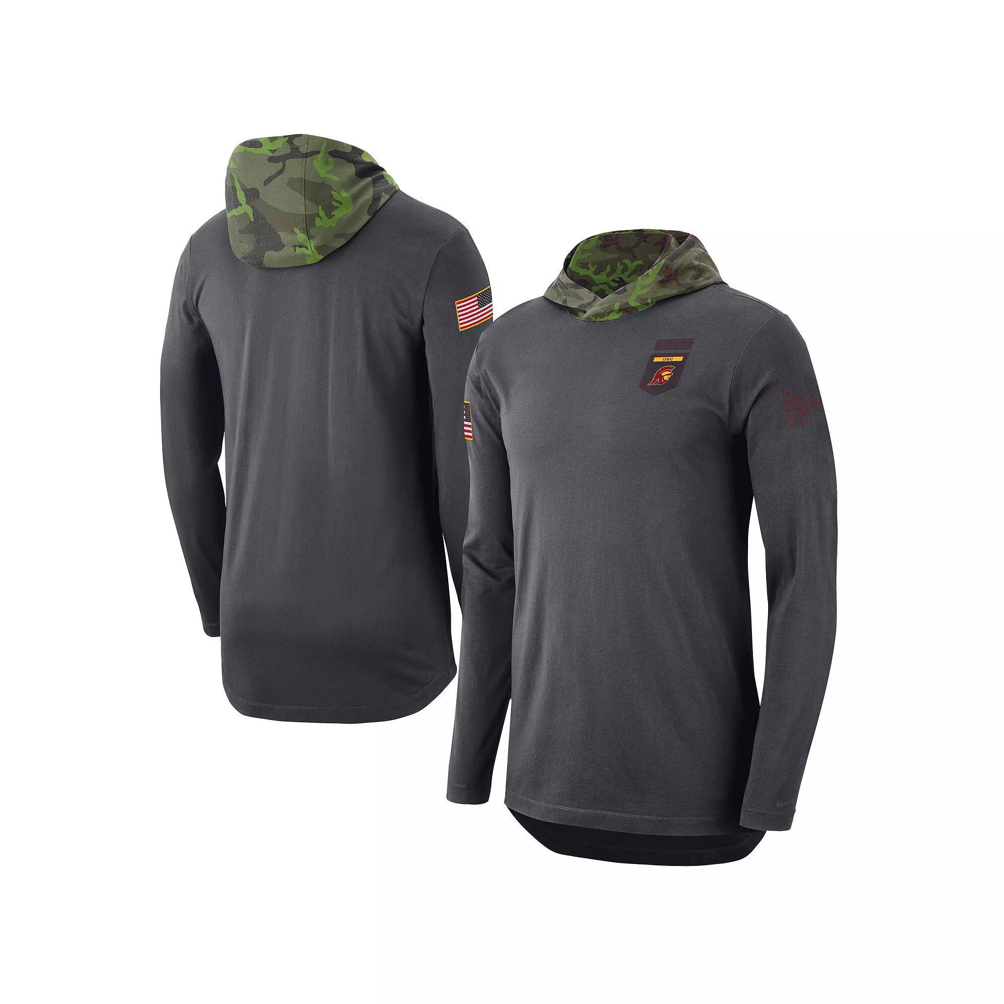 Mens Nike Anthracite Ohio State Buckeyes Military Long Sleeve Hoodie T-Shirt Product Image