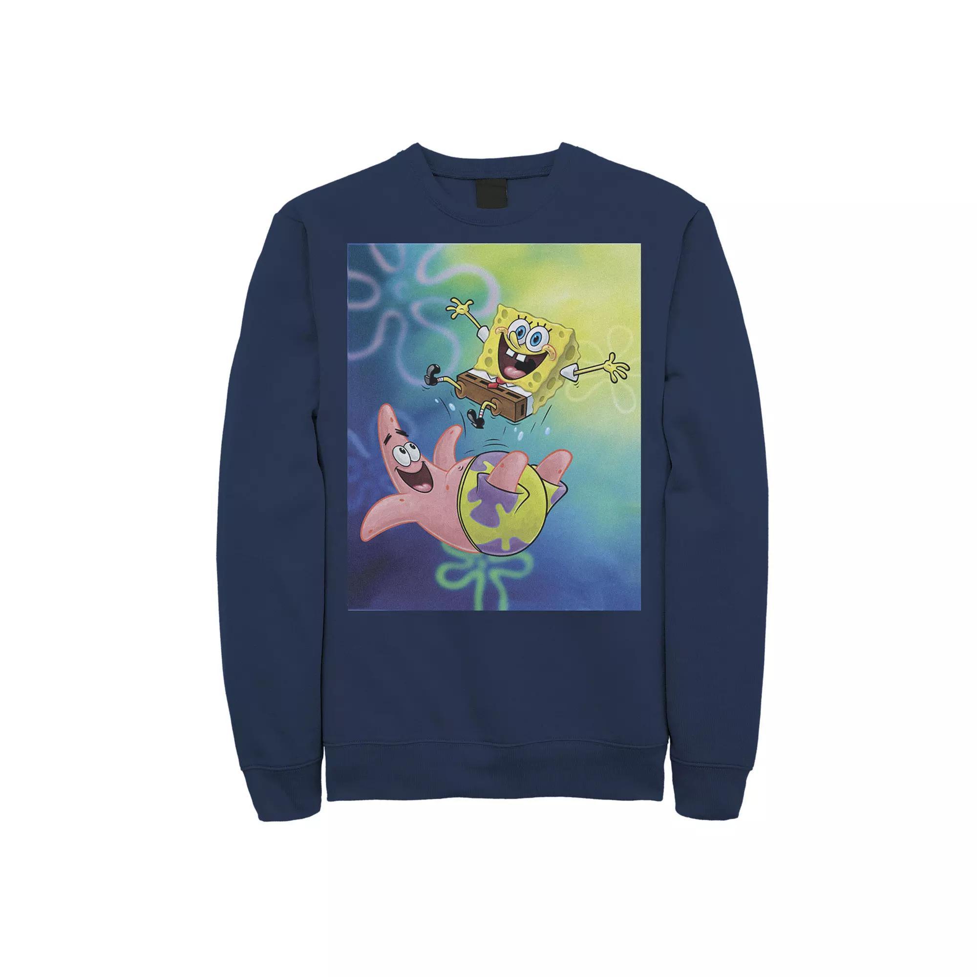 Men's Nickelodeon Spongebob Squarepants Patricks Star Best Buddies Graphic Fleece Pullover, Size: Large, Black Product Image