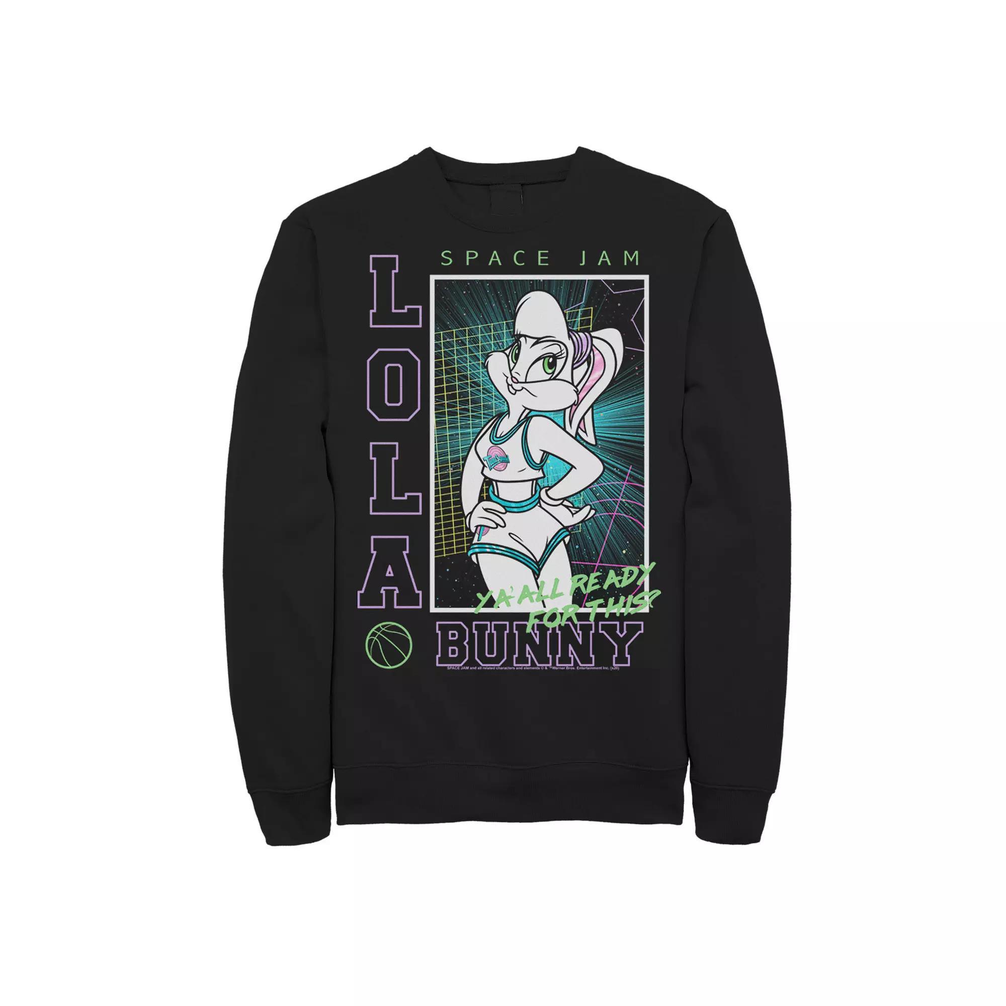 Men's Looney Tunes Space Jam Lola Bunny Y'all Ready For This Sweatshirt, Size: Medium, Black Product Image