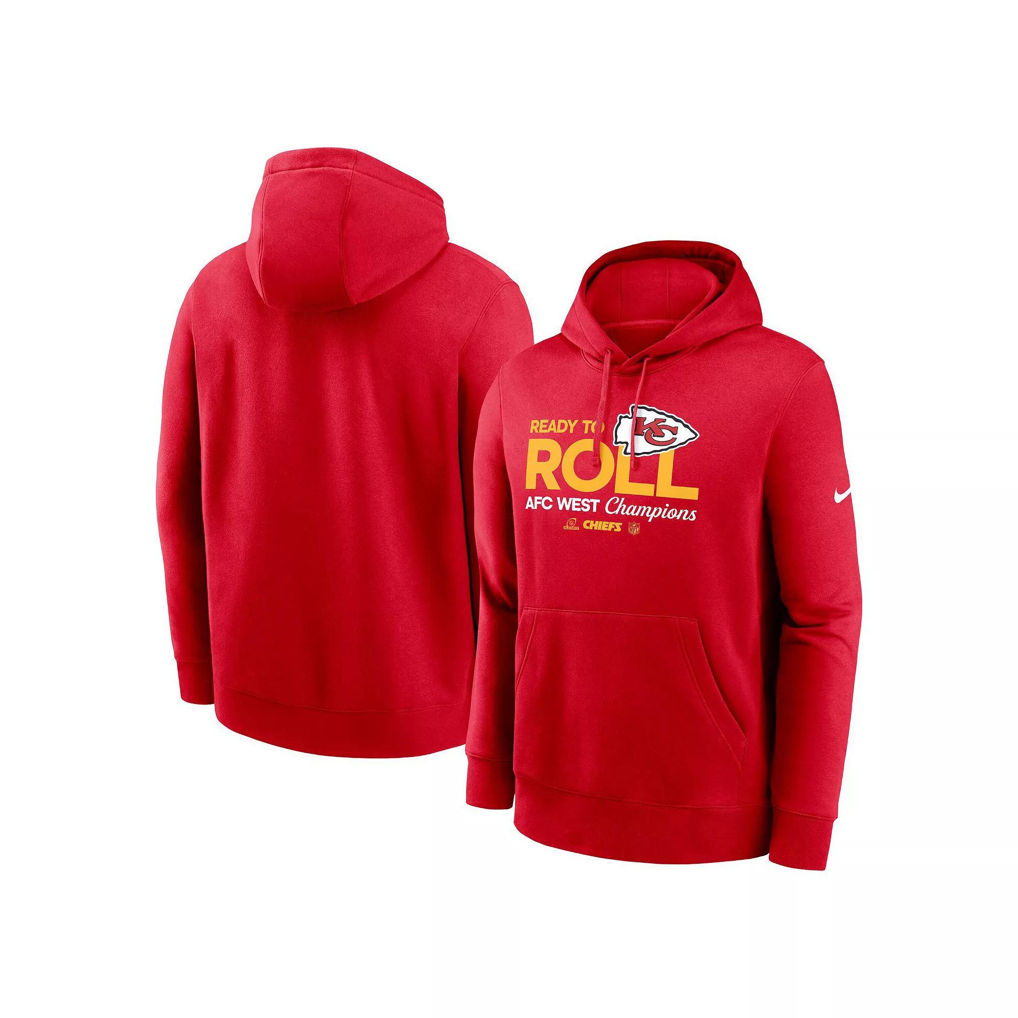 Men's Nike Red Kansas City Chiefs 2024 AFC West Division Champions Locker Room Trophy Collection Pullover Hoodie, Size: Small Product Image