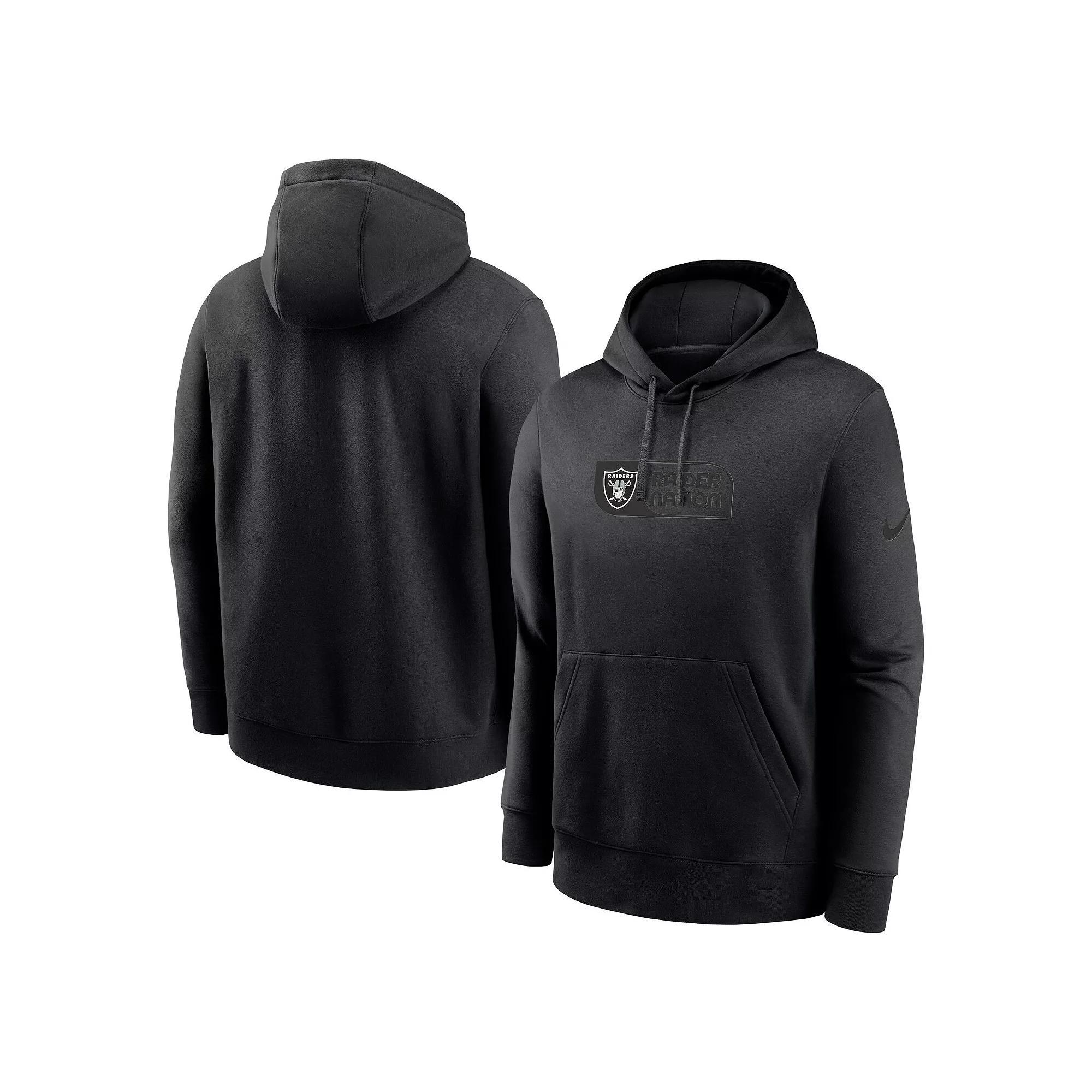 Men's Nike Black Las Vegas Raiders Edge French Terry Club Pullover Hoodie, Size: Large, Lvr Black Product Image