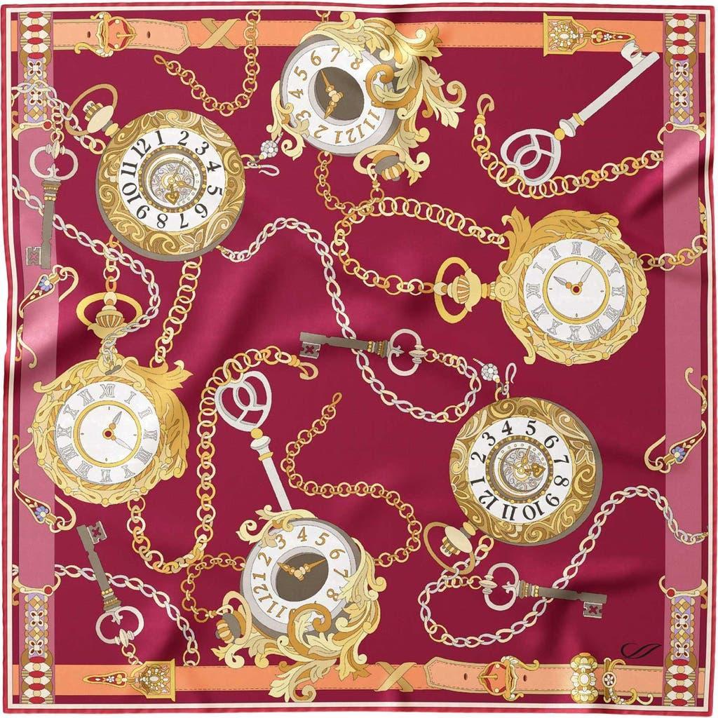 Elizabetta Like Clockwork - Silk Pocket Square for Men in Navy at Nordstrom Product Image