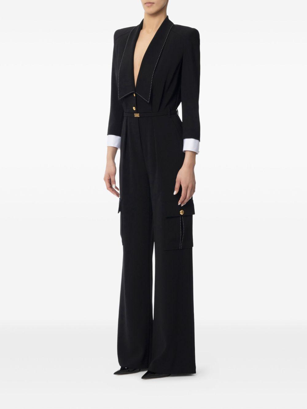 topstitched cargo jumpsuit Product Image